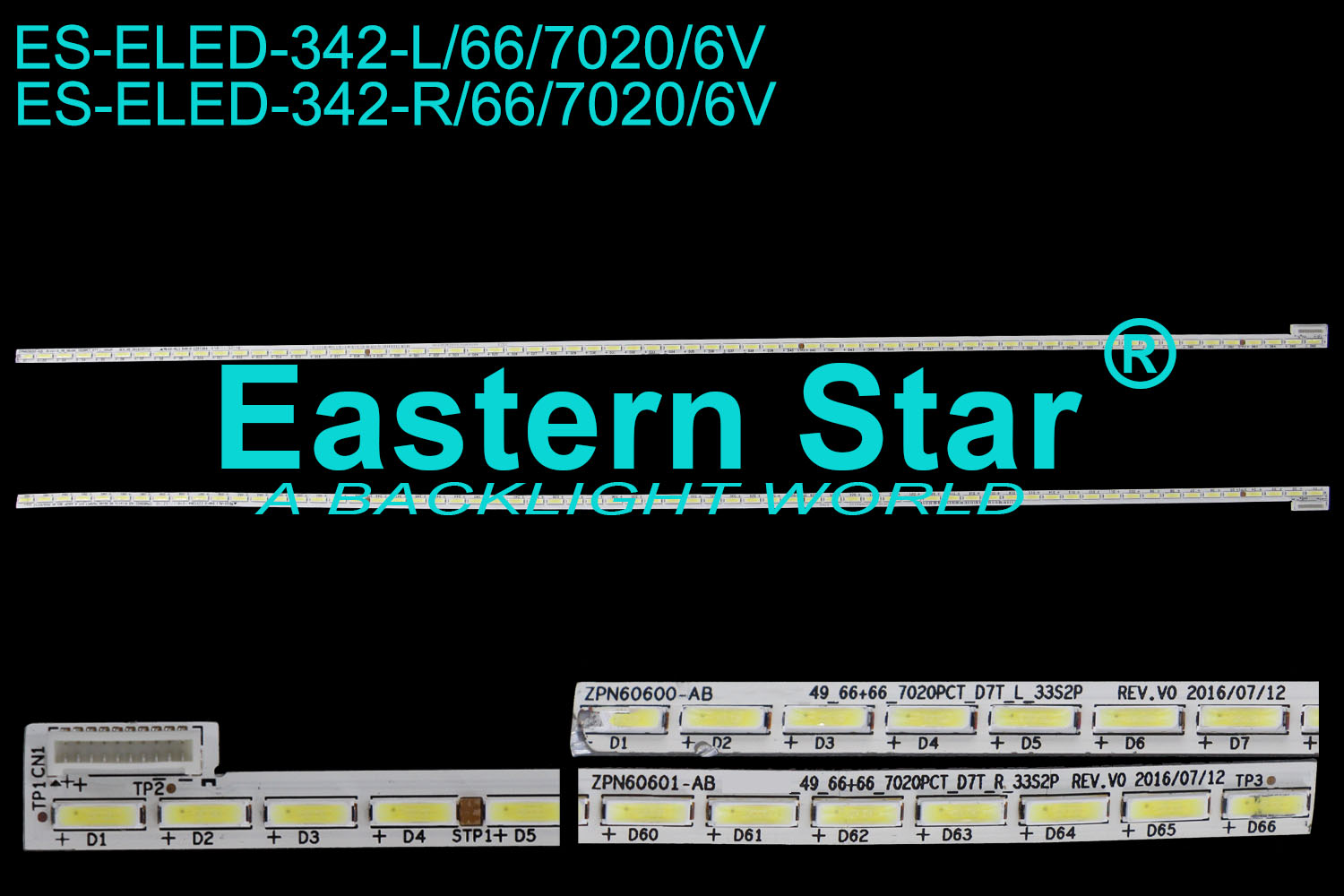 ES-ELED-342 ELED/EDGE TV backlight use for 49'' Arcelik/Grundig 49VLX8600BP L: ZPN60600-AB 49_66+66_7020PCT_D7T_L_33S2P  REV.V0 2016/07/12 LED STRIPS(2)