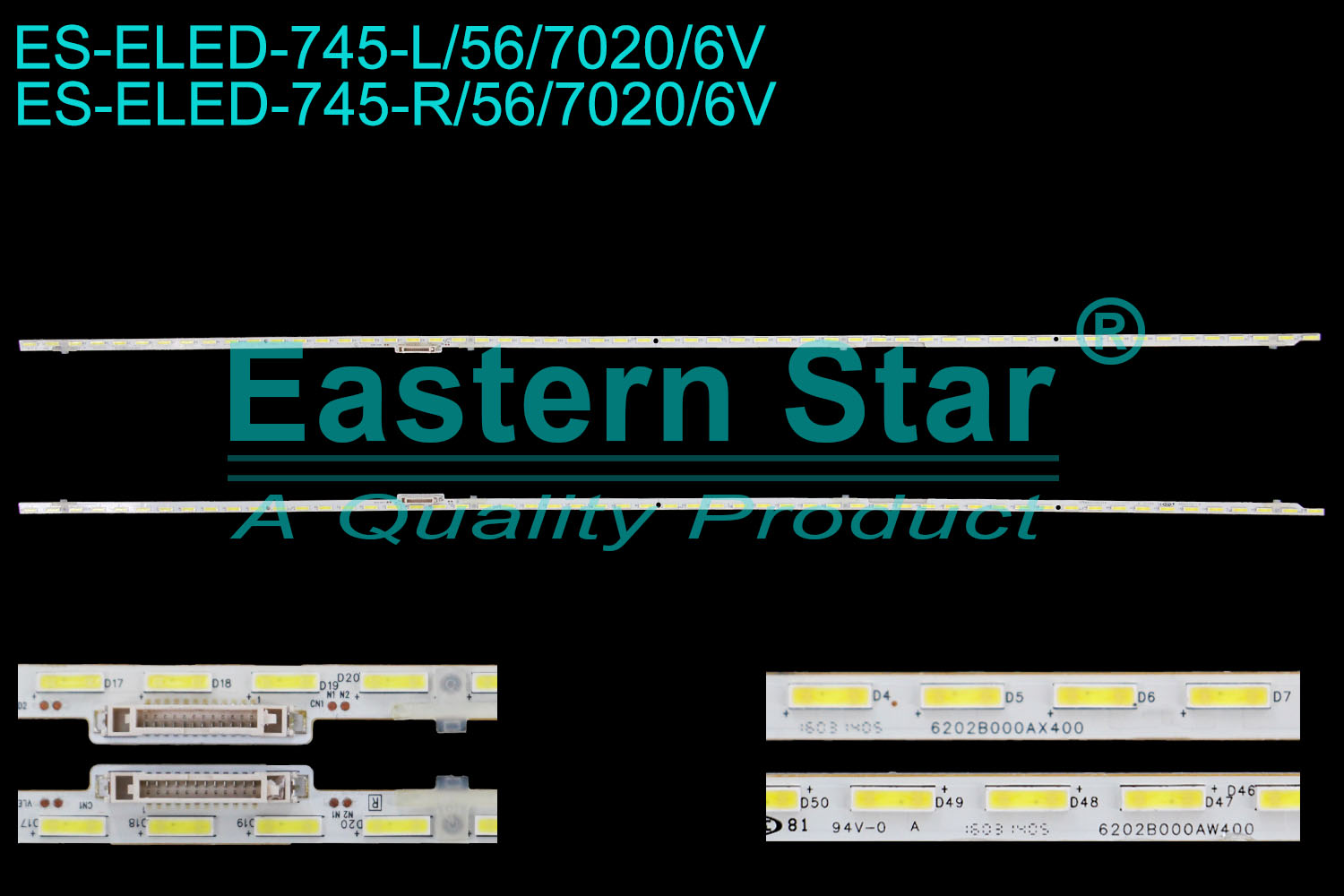 ES-ELED-745 ELED/EDGE TV backlight use for 58'' Panasonic TX-58EX700B L: 6202B000AX400 E117098 R: 6202B000AW400 E117098  LED STRIPS(2)
