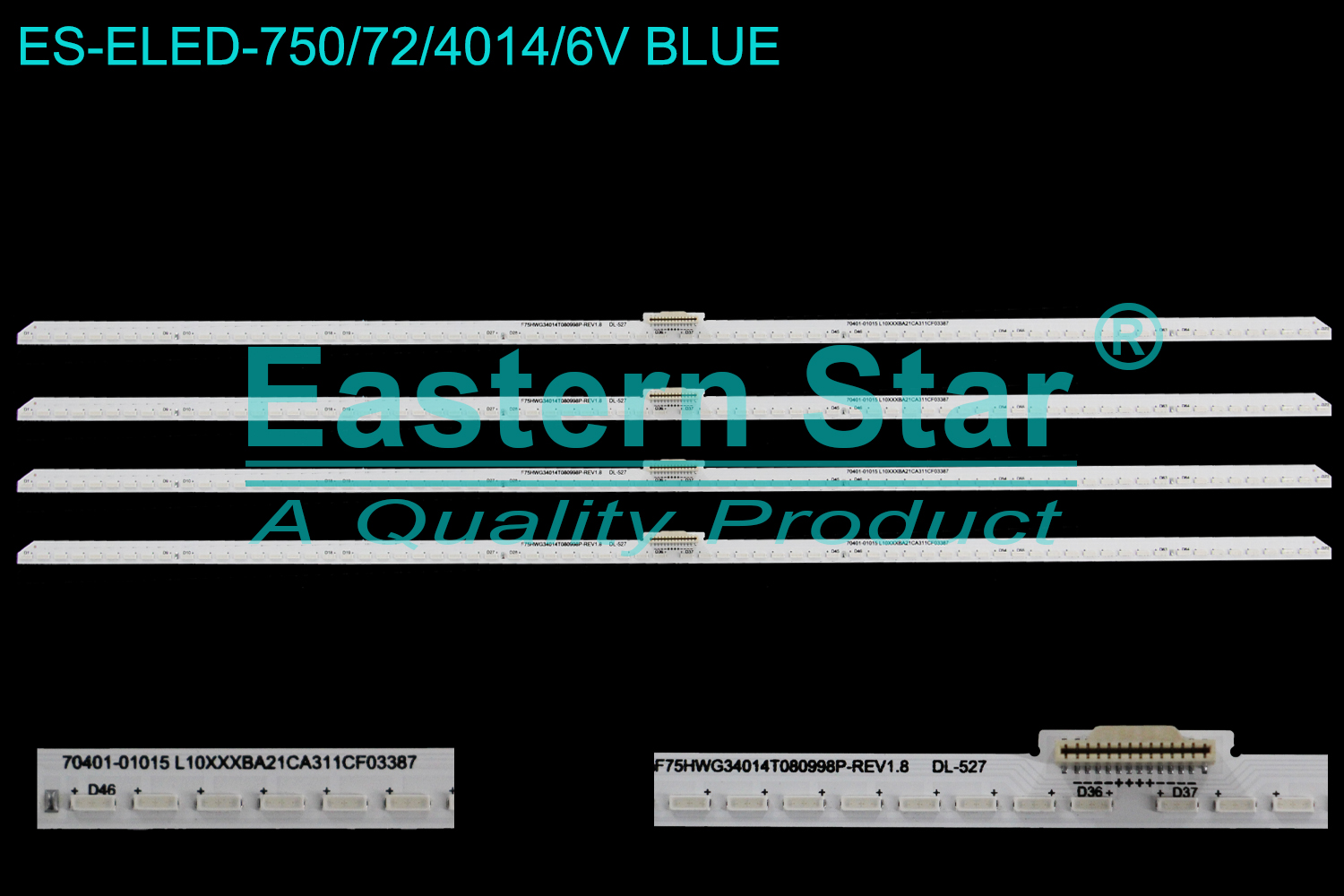 ES-ELED-750 ELED/EDGE TV backlight use for 75'' Huawei  HEGE-570 F75HWG34014T080998P-REV1.8 DL-527 70401-01015L10XXXBA21CA311CF03387 LED STRIPS(4)