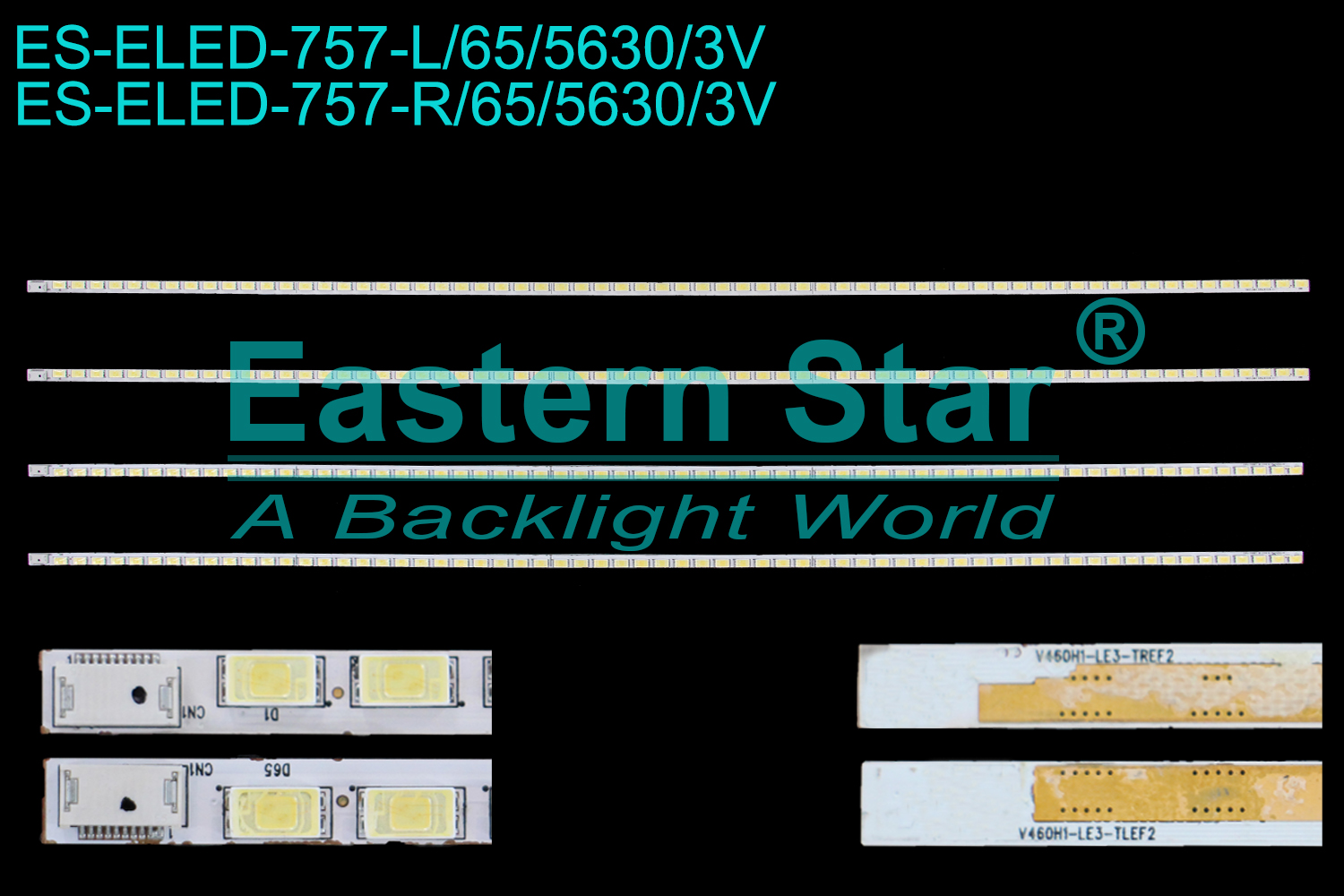 ES-ELED-757 ELED/EDGE TV backlight use for 46'' Hisense LED46T28GPN R:V460H1-LE3-TREF2 1-9 94V-0 E187565 10071501    L:V460H1-LE3-TLEF2 1-9 94V-0 E187565 10041502 LED STRIPS(4)