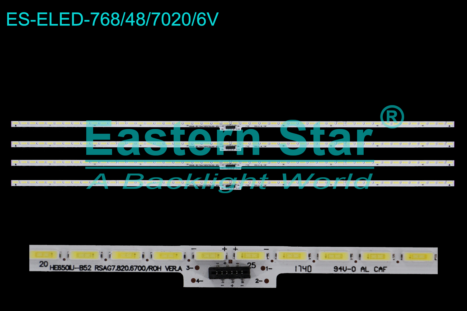 ES-ELED-768 ELED/EDGE TV backlight use for 65'' Hisense H65M7000 H65N6800 65H9D LED65M7000U HE650IU-B52  RSAG7.820.6700/ROH VER.A LED STRIPS(4)