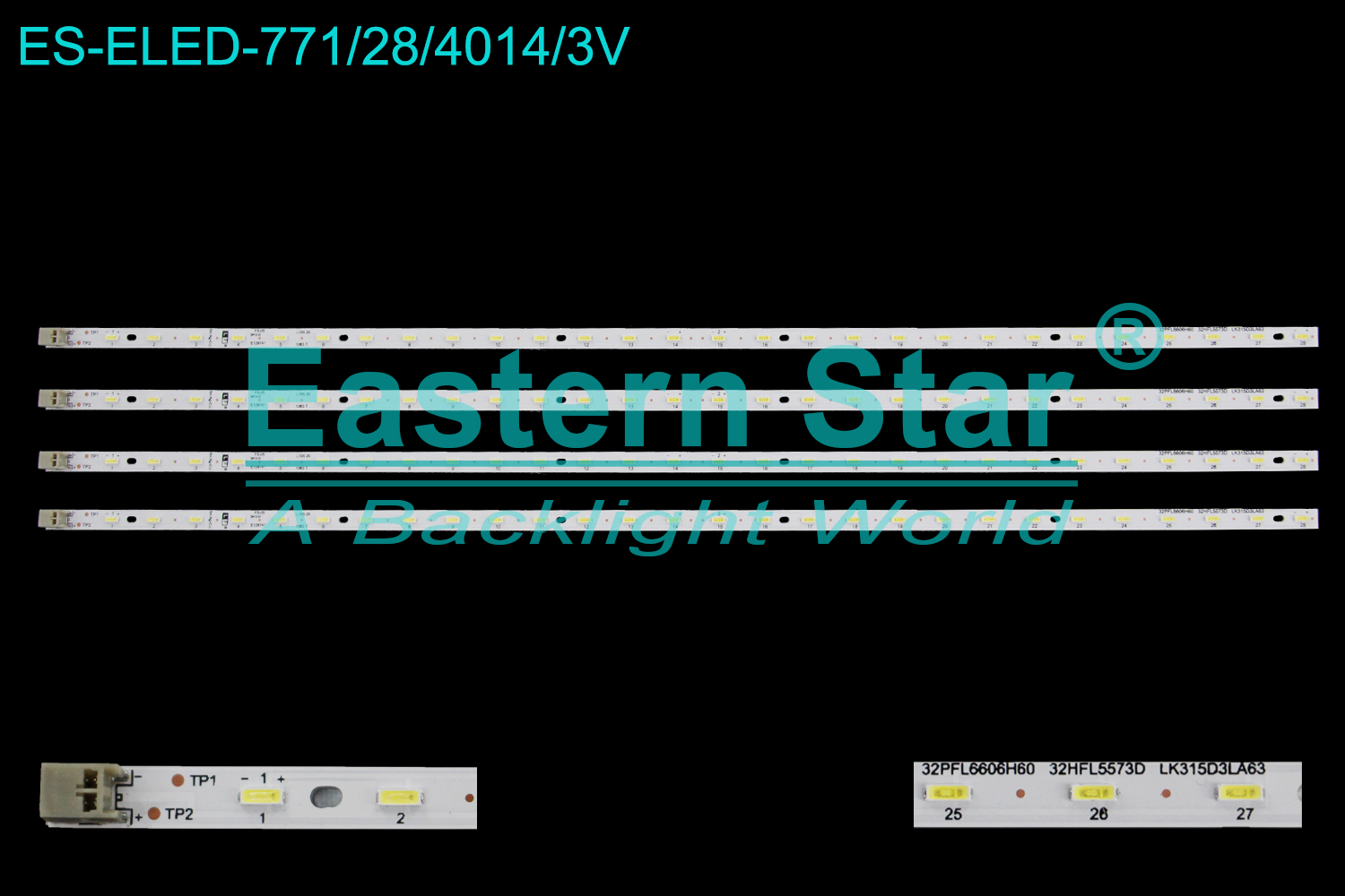 ES-ELED-771 ELED/EDGE TV backlight use for 32'' Sharp 32PFL6606H60 32HFL5573D LK315D3LA63 LED STRIPS(4)