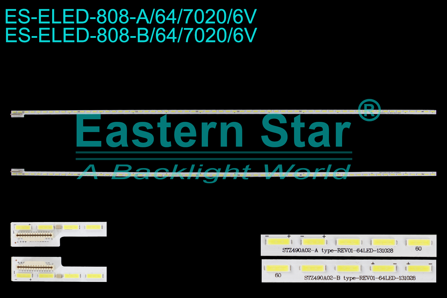 ES-ELED-808 ELED/EDGE TV backlight use for 49'' Tcl  L49E6700A-UD STZ490A02-A type-REV01-64LED-131028 STZ490A02-B type-REV01-64LED-131028 LED STRIPS(2)