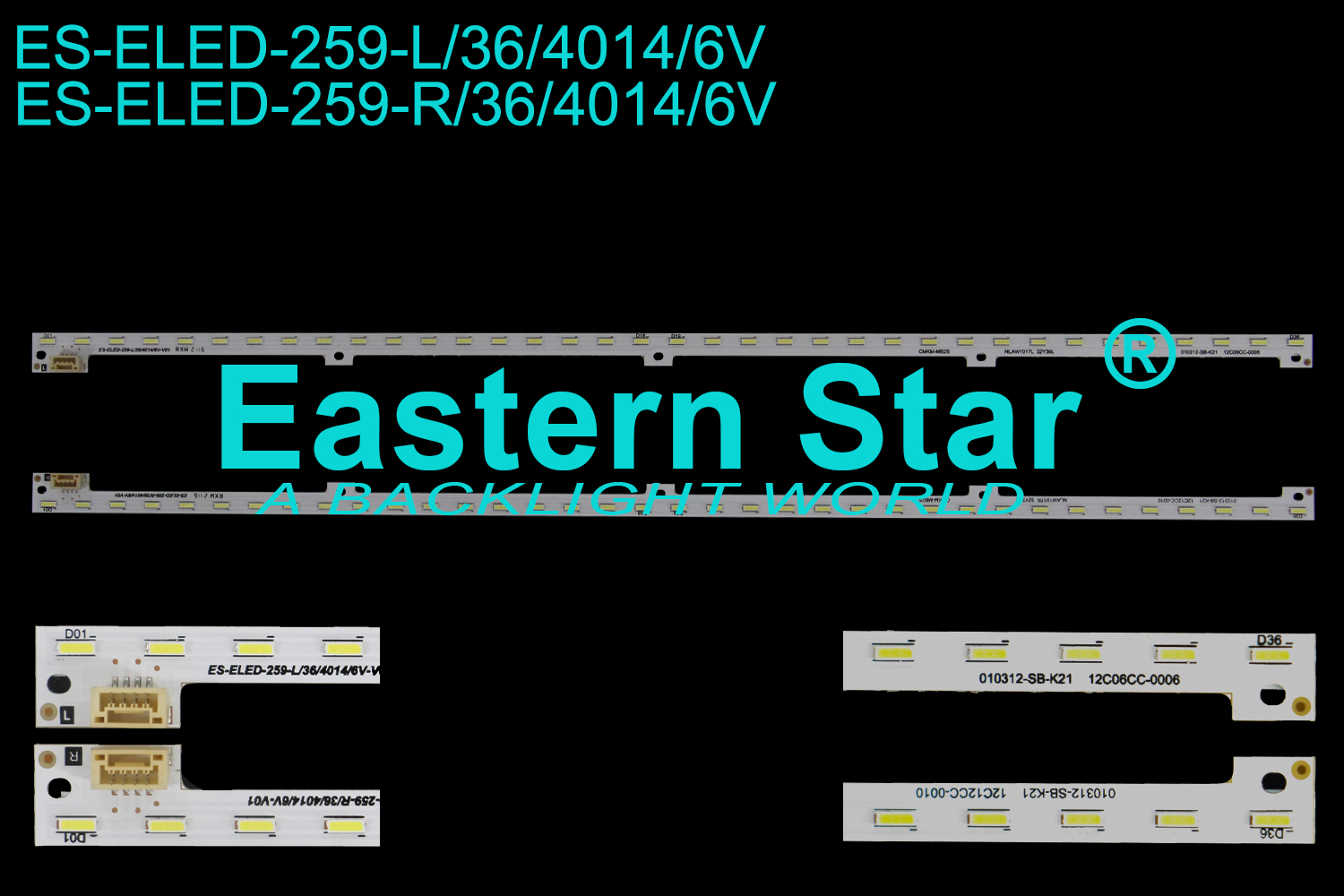 ES-ELED-259 ELED/EDGE TV backlight 32'' 36LEDs use for CMKM-MB2S NLAW1017R 32Y36R / NLAW1017L 32Y36L LED STRIPS(2)