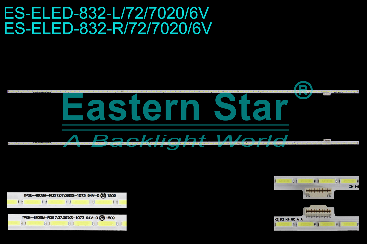 ES-ELED-832 ELED/EDGE TV backlight use for 48'' Philips 48PUS7600/60 TPGE-480SMA-R0 TPGE480-SMB-R0 TV LED BAR(2)