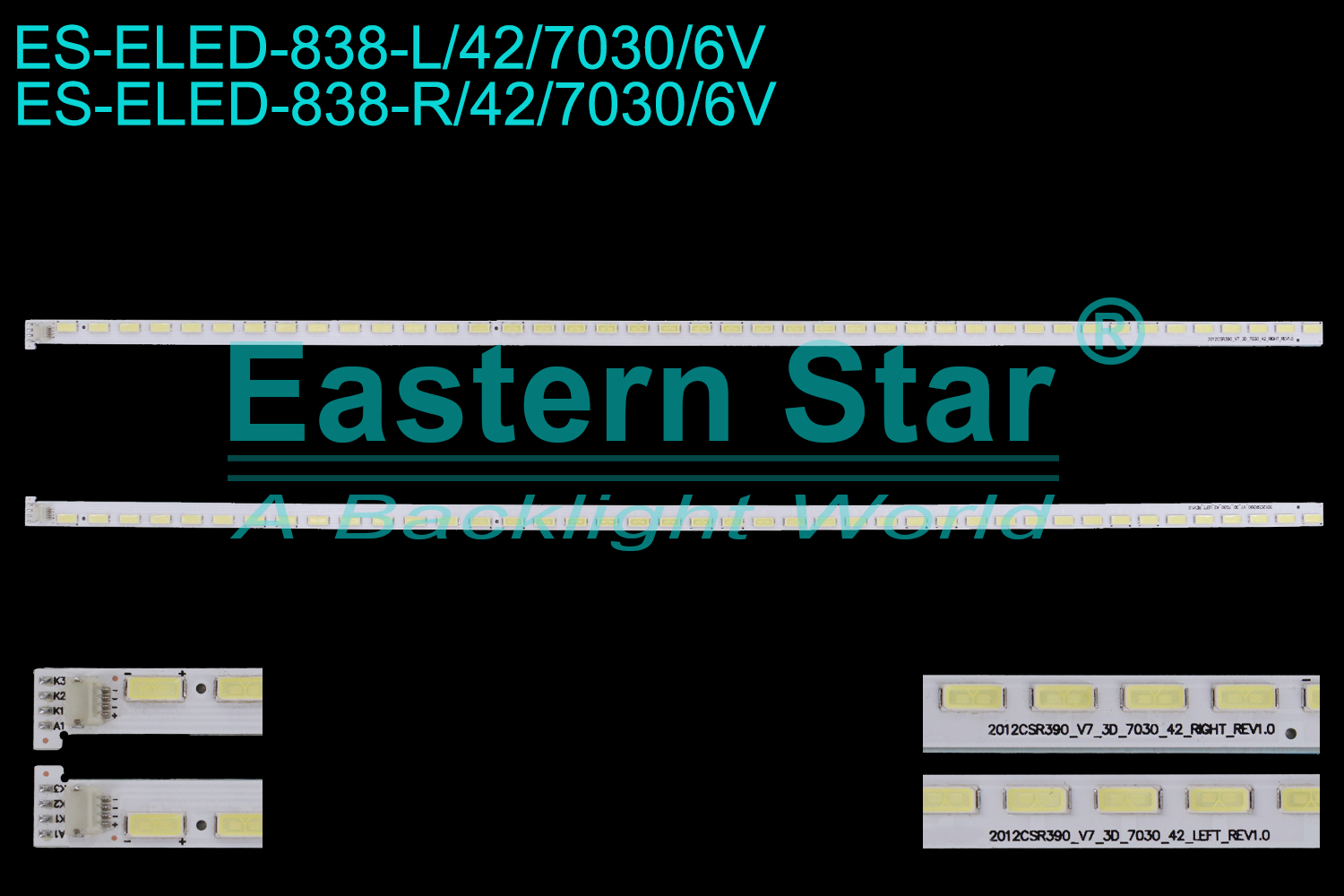 ES-ELED-838 ELED/EDGE TV backlight use for 39'' Samsung / Skyworth 39E6BRN-P L:2012CSR390_V7_3D_7030_42LEFT_REV1.0 SEL390V7-S00A-X3-L R:2012CSR390_V7_3D_7030_42RIGHT_REV1.0 SEL390V7-S00A-X3-R TV LED BAR(2)