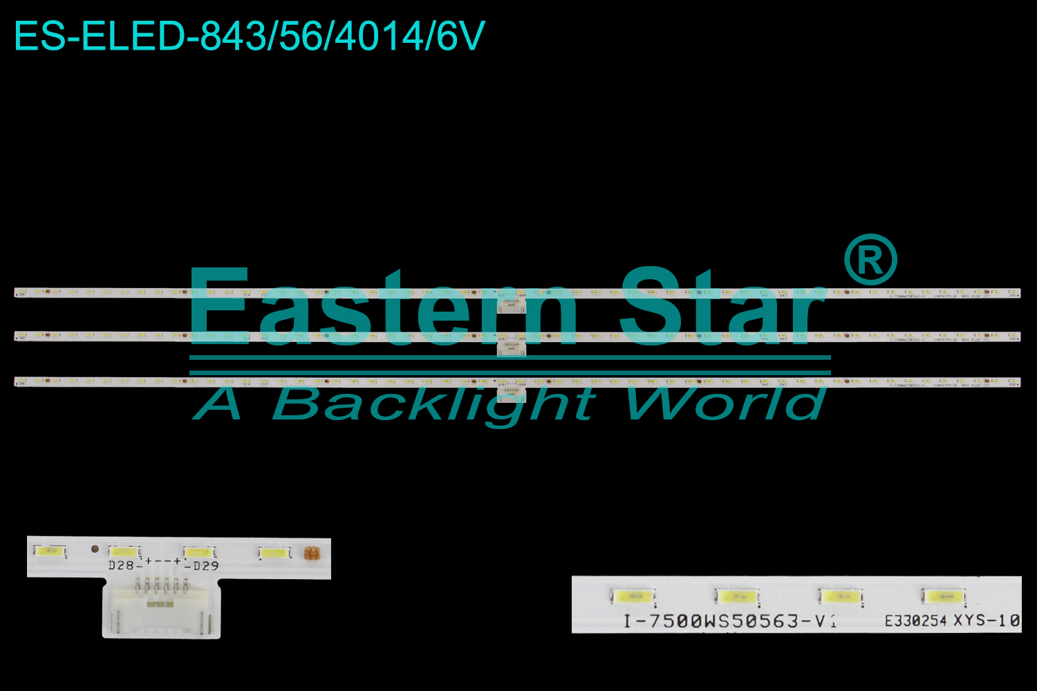 ES-ELED-843 ELED/EDGE TV backlight use for 75'' I-7500WS50563-V  LED BACKLIGHT KITS(3)