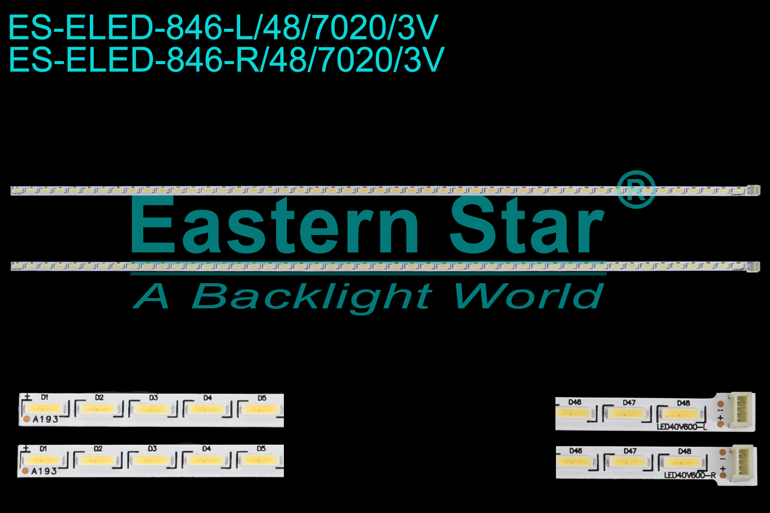 ES-ELED-846 ELED/EDGE TV backlight use for 40'' Skyworth  40e19hm  LED40V600-L LED40V600-R LED BACKLIGHT KITS(2)