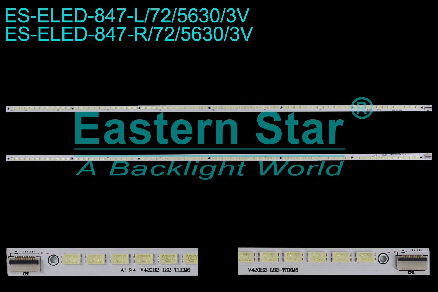 ES-ELED-847 ELED/EDGE TV backlight use for 42''  Skyworth 42E65SG  LED42K16X3D  V420H2-LS2-TLEM6 V420H2-LS2-TREM6 E117098 A194 94V-0 LED BACKLIGHT KITS(2)