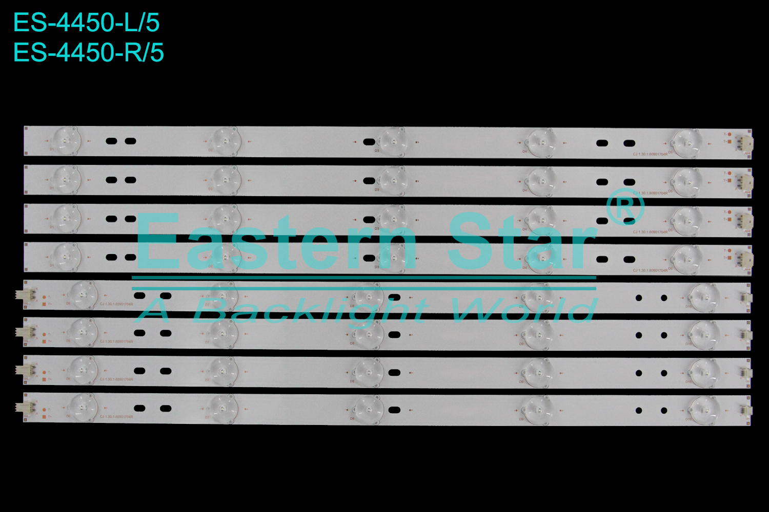 ES-4450 LED TV Backlight use for 50"  PH40N70DG, PH40N70 L:CJ 1.30.1.80901704R R:CJ 1.30.1.80901704R  LED BACKLIGHT KITS(8)