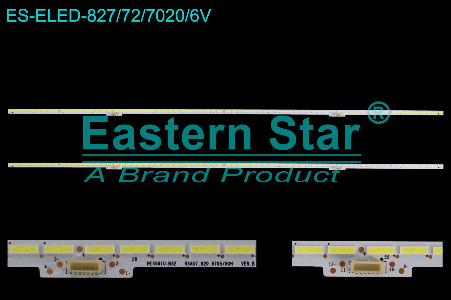 ES-ELED-827 ELED/EDGE TV backlight use for 55'' ZD-1938S6-N90Z56WKK7+N90Z56WKK7-GG108-7XC3181 HD550IU-B52  TV LED BAR(2)