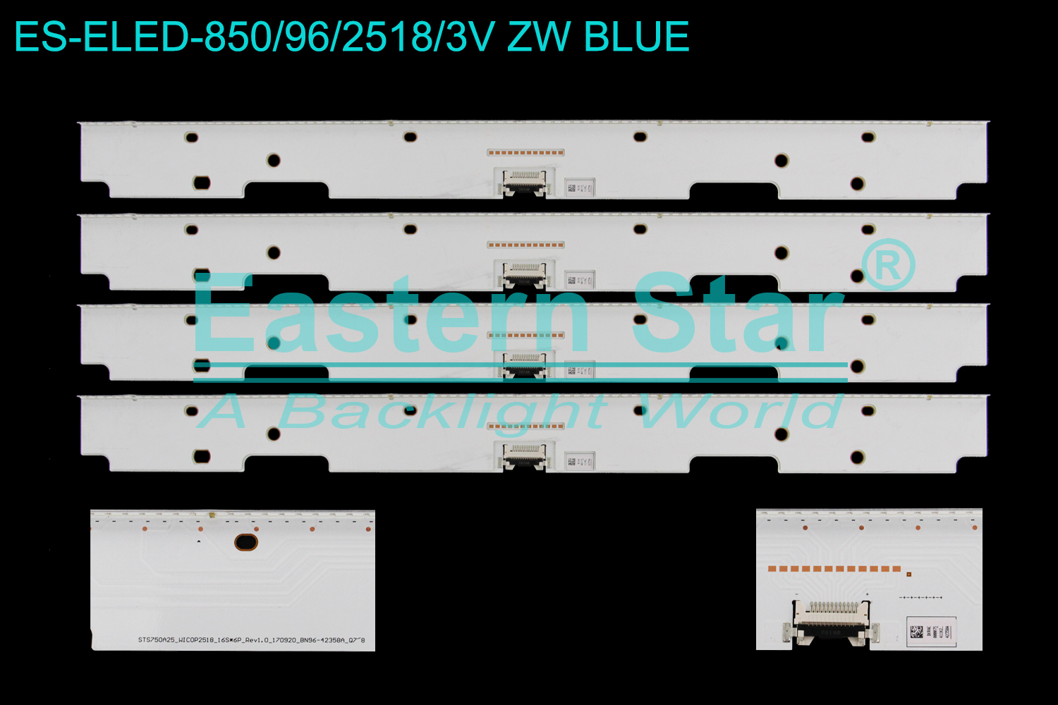 ES-ELED-850 ELED/EDGE TV backlight use for 75'' Samsung QE75Q8CAMTXZT QN75Q75FMF  STS750A25_WICOP2518_16S*6P_Rev1.0_170920_BN96-42358A_Q7/Q8  LED BACKLIGHT KITS(4)