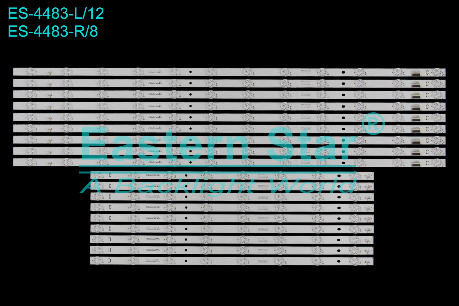 ES-4483 LED TV Backlight use for 65" Xiaomi  JL.D65045330-368ER-M_V01 JL.D65045330-368EL-M_V01 LED BACKLIGHT KITS(18)