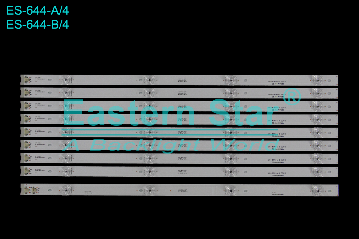 ES-644 LED TV Backlight use for Tcl 55'' 55P3-CUD A/B 55HR330M04A/B5 V4 HR-77A18/6-15379/01618 LD2RB2U2-C-K  4C-LB5504-HR18/7J LED STRIPS(9)