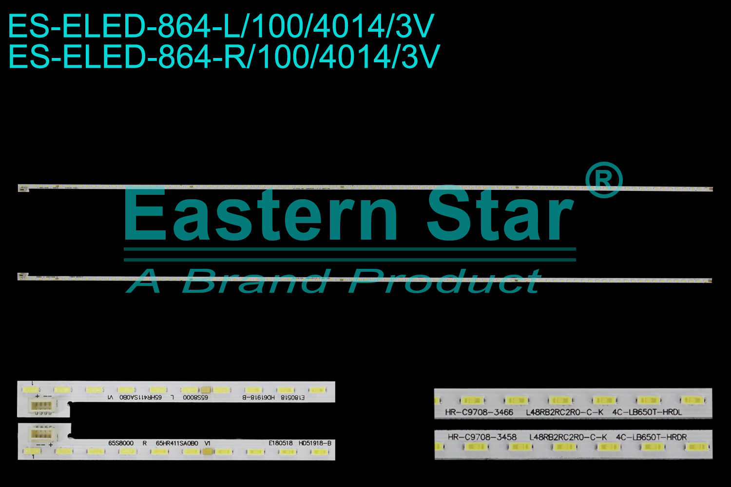 ES-ELED-864 ELED/EDGE TV backlight use for 65''  Xiaomi L65M5-4, Pptv 65Q900 L/R:HR-C9708-3466 L48RB2RC2R0-C-K 4C-LB650T-HRDL/R E180518 HD61918-B 65S8000 L 65HR411SA0B0  LED BACKLIGHT KITS(2)