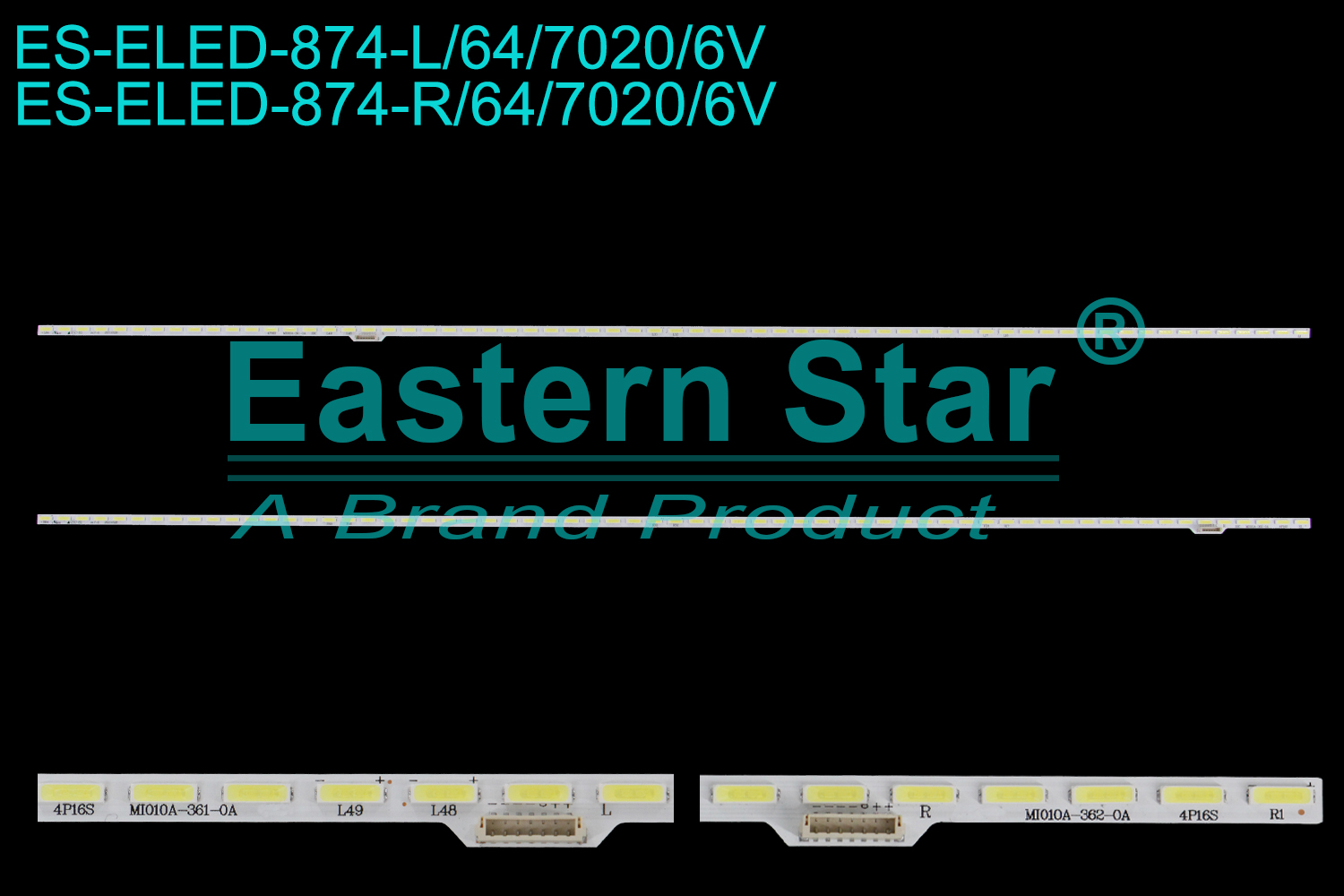 ES-ELED-874 ELED/EDGE TV backlight use for 55'' Xiaomi L55M4-AA L:20200528 4P16S MI010A-361-0A R:20200528 4P16S MI010A-362-0A  LED BACKLIGHT KITS(2)