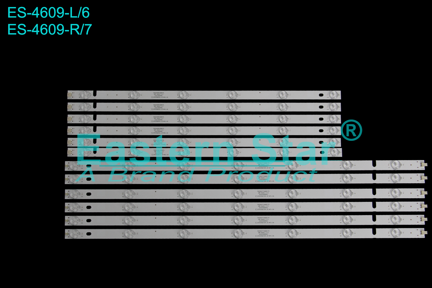 ES-4609 LED TV Backlight use for 55" Shivaki STV-55LED15 R:ZDCX55D13R-ZC14FG-04 303CX550042 55D3AS7CX60017R L:ZDCX55D13L-ZC14FG-04 303CX550041 55D3AS6CX50417L LED BACKLIGHT KITS(12)