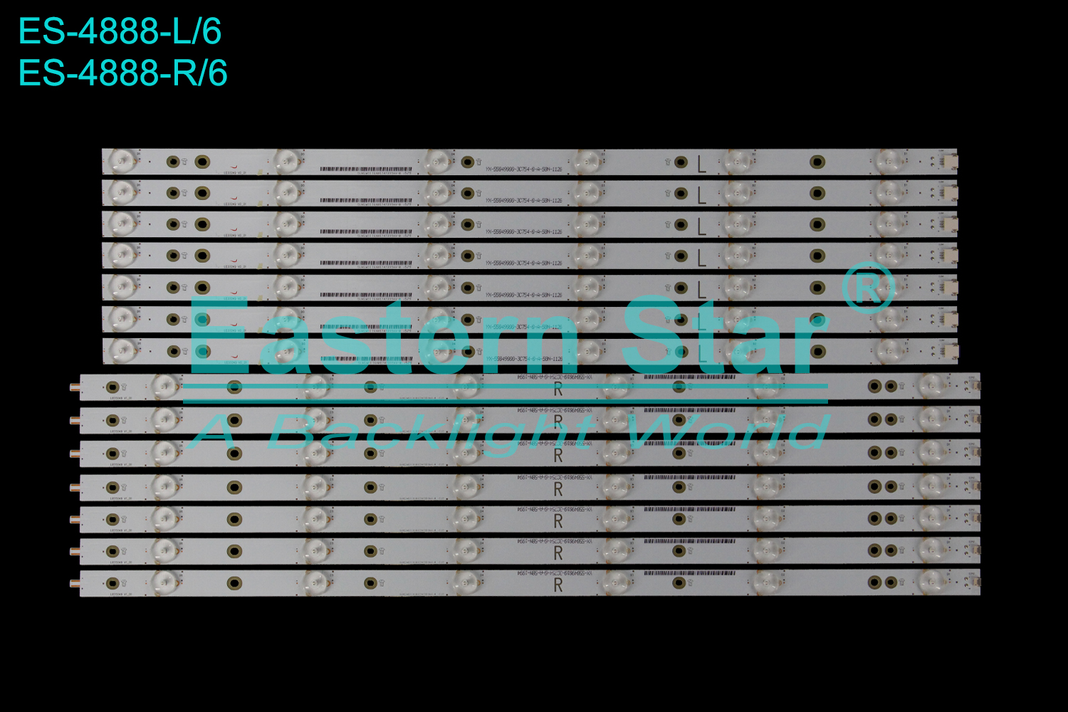 ES-4888 LED TV Backlight use for 55" Sony KDL_55R580C R:LB55049 V1_01 YX-55049010-3C754-0/A-58N-1979 L：LB55049 V0_01 YX-55049000-3C754-0-A-58N-1126  LED BACKLIGHT KITS(14)