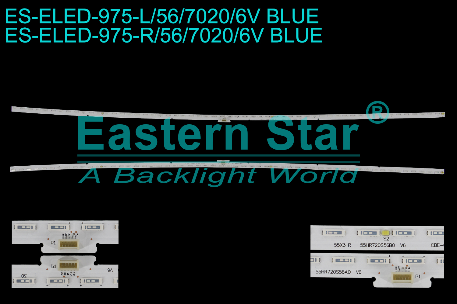 ES-ELED-975 ELED/EDGE TV backlight use for 55'' Tcl/Toshiba 55X3 55U9700C R: 55X3R 55HR720S56A0 V6 L: 55X3L 55HR720S56B0 V6  LED BACKLIGHT KITS(2)