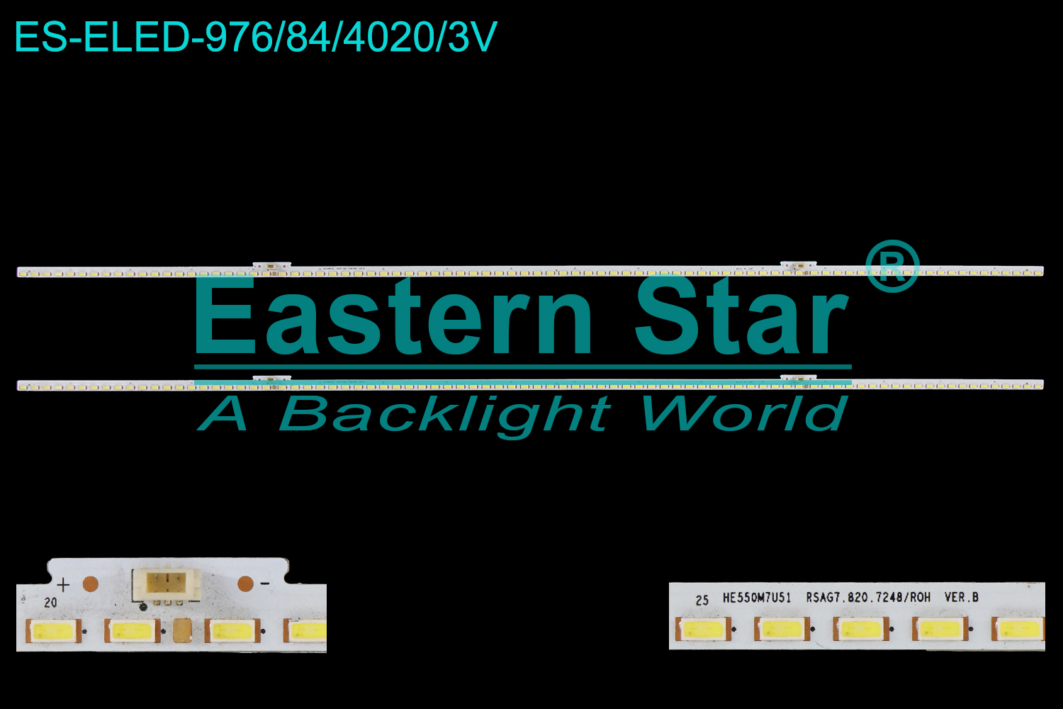 ES-ELED-976 ELED/EDGE TV backlight use for 55'' Hisense LED48K320U  LED55EC750U  HE550M77U51 RSAG7.820.7248/ROH VER.B LED BACKLIGHT KITS(2)