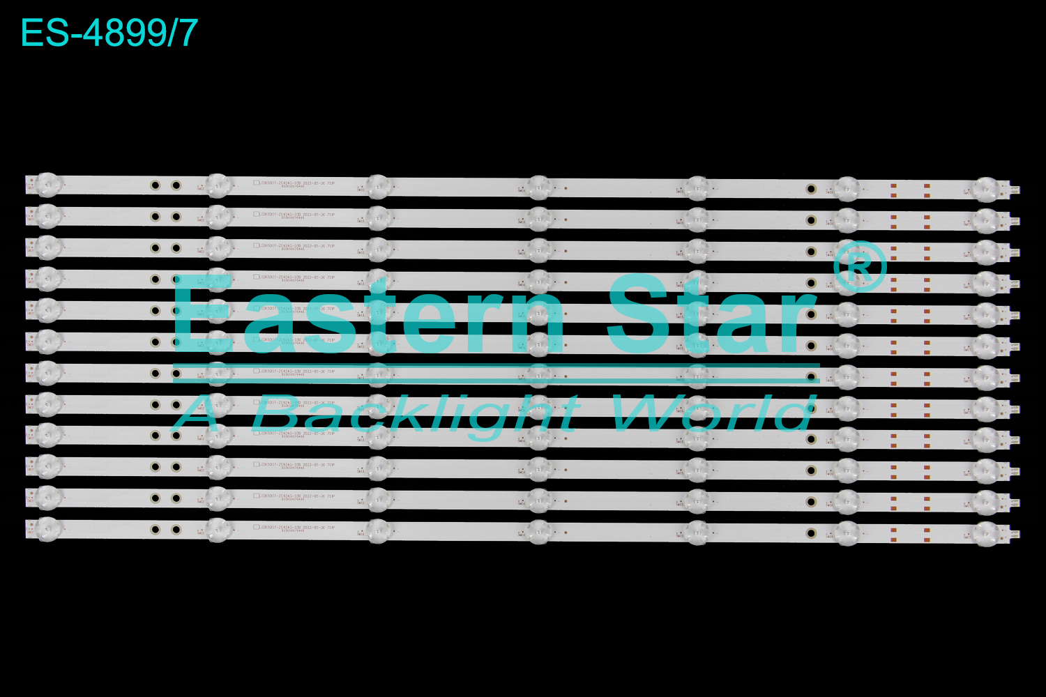 ES-4899 LED TV Backlight use for 65" Roku 65R4A5R  LED65D07-ZC42AG-03D, 30365007046D LED BACKLIGHT STRIP(12)