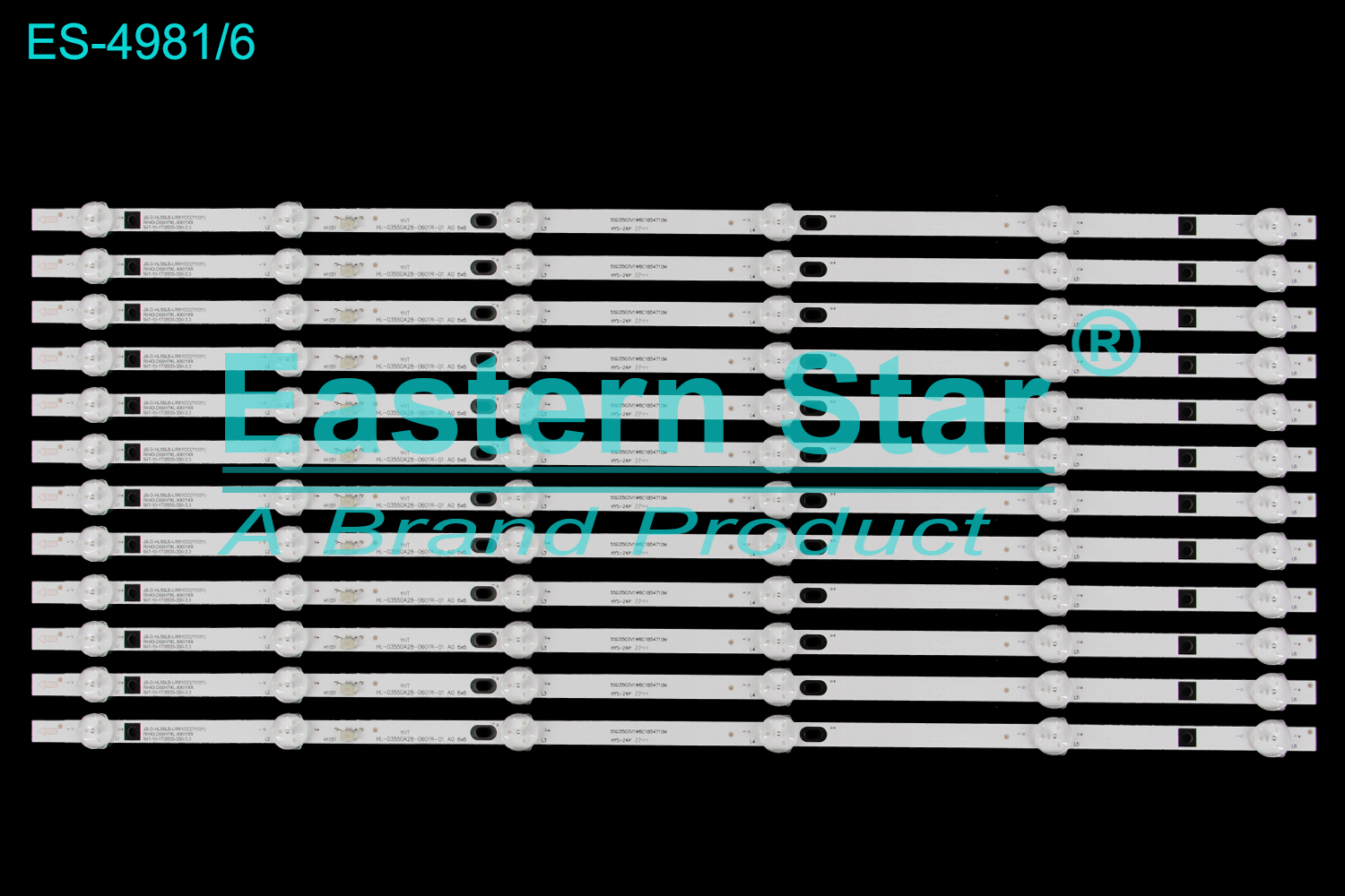 ES-4981 LED TV Backlight use for 55" Akai 55A700S JS-D-HL55LB-L/R61CC(71031) RH43-D55H7XL-XX01XX 547-10-1T/2835-350-3.3 HL-03550A28-0601R-01 A0 6X6 55D3503V1W6C1B54710M   LED BACKLIGHT STRIP(12)