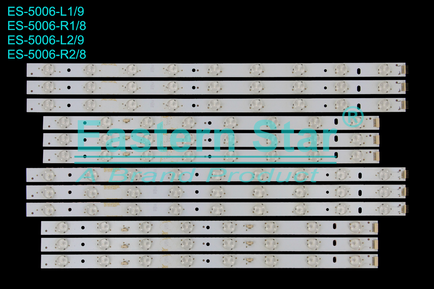 ES-5006 LED TV Backlight use for 50" Tcl  L1:LED50D17-ZC14-01(A) PN:30350017201 2012.08.07 R1:LED50D17-ZC14-02(A) PN:30350017202 2012.08.07 R2:LED50D17-ZC14-03(A) PN:30350017203 2012.08.07 L2:LED50D17-ZC14-04(A) PN:30350017204 2012.08.07 LED BACKLIGHT STRIP(12)