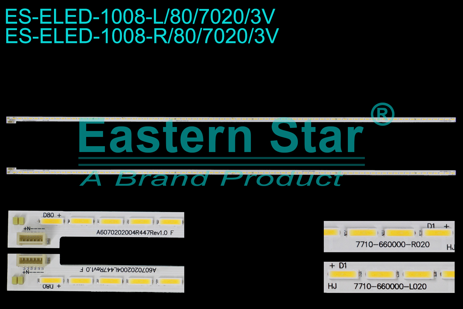 ES-ELED-1008 ELED/EDGE TV backlight use for 60'' Skyworth 60E510  L:A6070202004L447Rev1.0 F 3D6677LL22-1C71A-EA1 7710-660000-L020 R:A6070202004R447Rev1.0 F 3D6677LL22-1C71A-EA1 7710-660000-R020 LED BACKLIGHT STRIP(2)