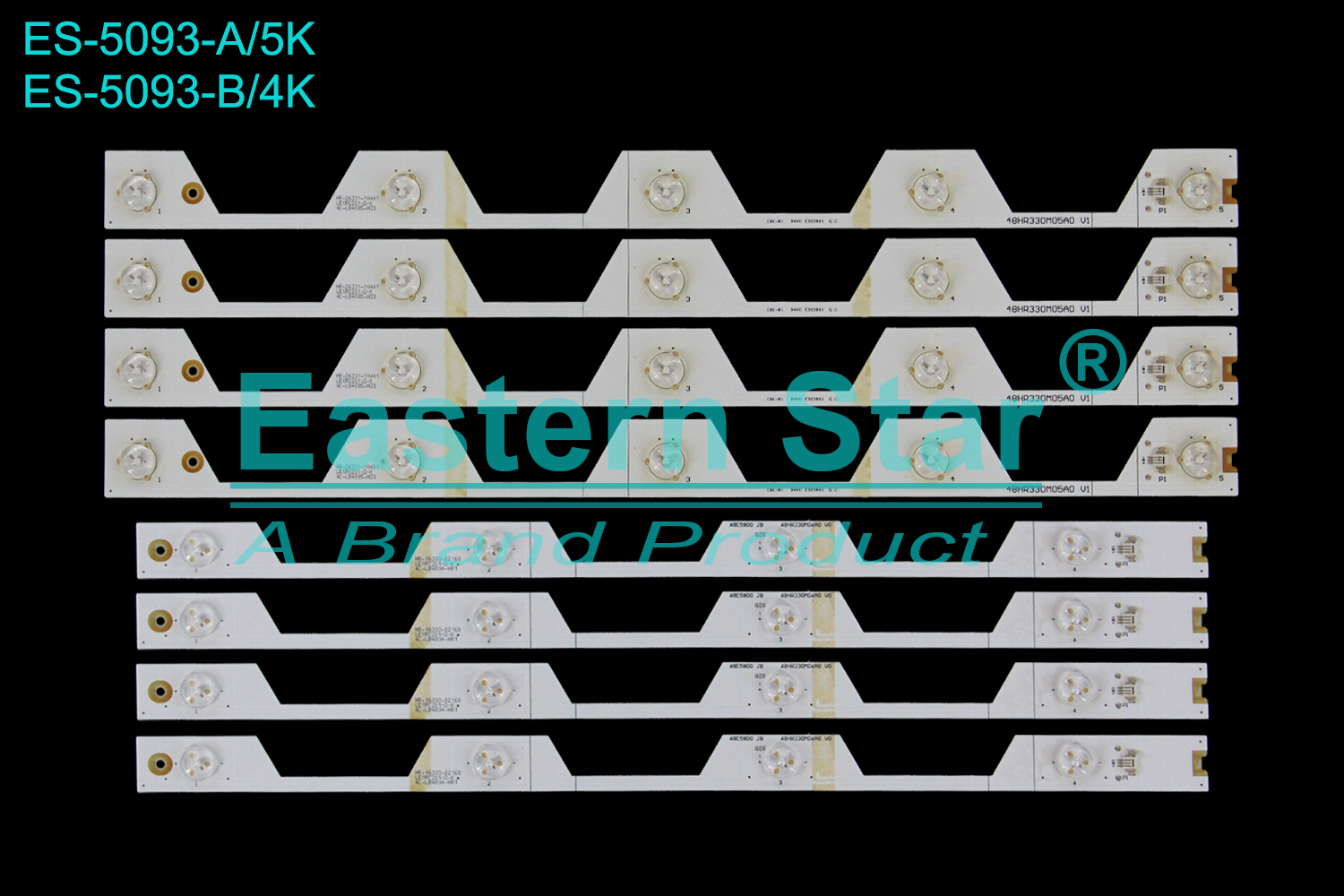 ES-5093 LED TV Backlight use for 48" Tcl L48E5800A-UD  A:48HR330M05A0V1 4C-LB4805-HQ3 HR-26331-10441 LE0RC2U1-D-K B:48HR330M04A0 V0 48E5800 JB HR-16330-02168 LE0RC2U1-D-K 4C-LB4804-HR1  LED BACKLIGHT STRIP(8)