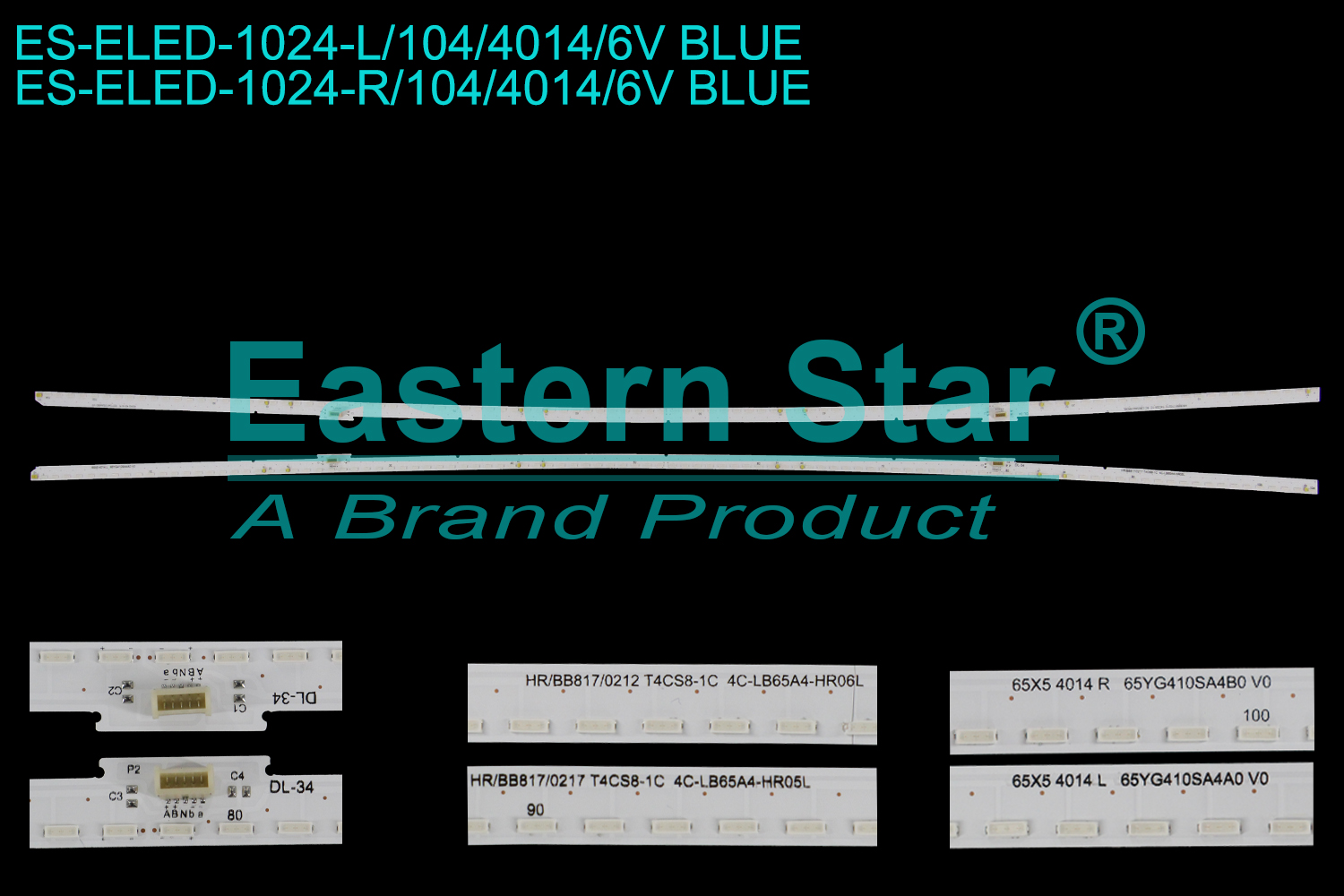 ES-ELED-1024 ELED/EDGE TV backlight use for 65'' Tcl  65X5  L:65X5 4014L 65YG410SA4A0 V0 HR/BB817/0217 T4CS8-1C 4C-LB65A4-HR05L R: 65X5 4014R 65YG410SA4B0 V0 HR/BB817/0212 T4CS8-1C 4C-LB65A4-HR06L LED BACKLIGHT STRIP(2)