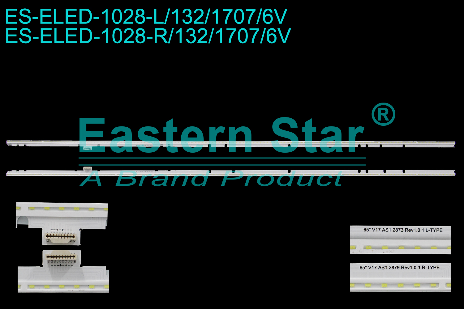 ES-ELED-1028 ELED/EDGE TV backlight use for 65'' Lg  65SJ850T  6916L2879A, 65'' V17 AS1 2879 Rev1.0 1 R-TYPE, 65'' V17 AS1 2873 Rev1.0 1 L-TYPE LED BACKLIGHT STRIP(2)