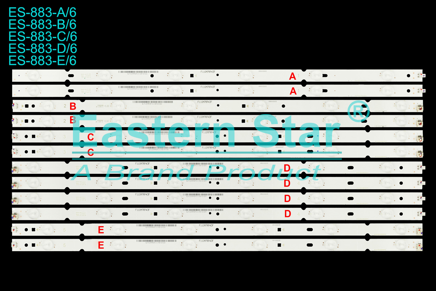 ES-883 LED TV Backlight use for 55" Sharp  LC-55LE653U LC-55UB30U IC-B-VZAA55D537A IC-B-VZAA55D537B IC-B-VZAA55D537C IC-B-VZAA55D537D IC-B-VZAA55D537E LED BACKLIGHT STRIP(12)