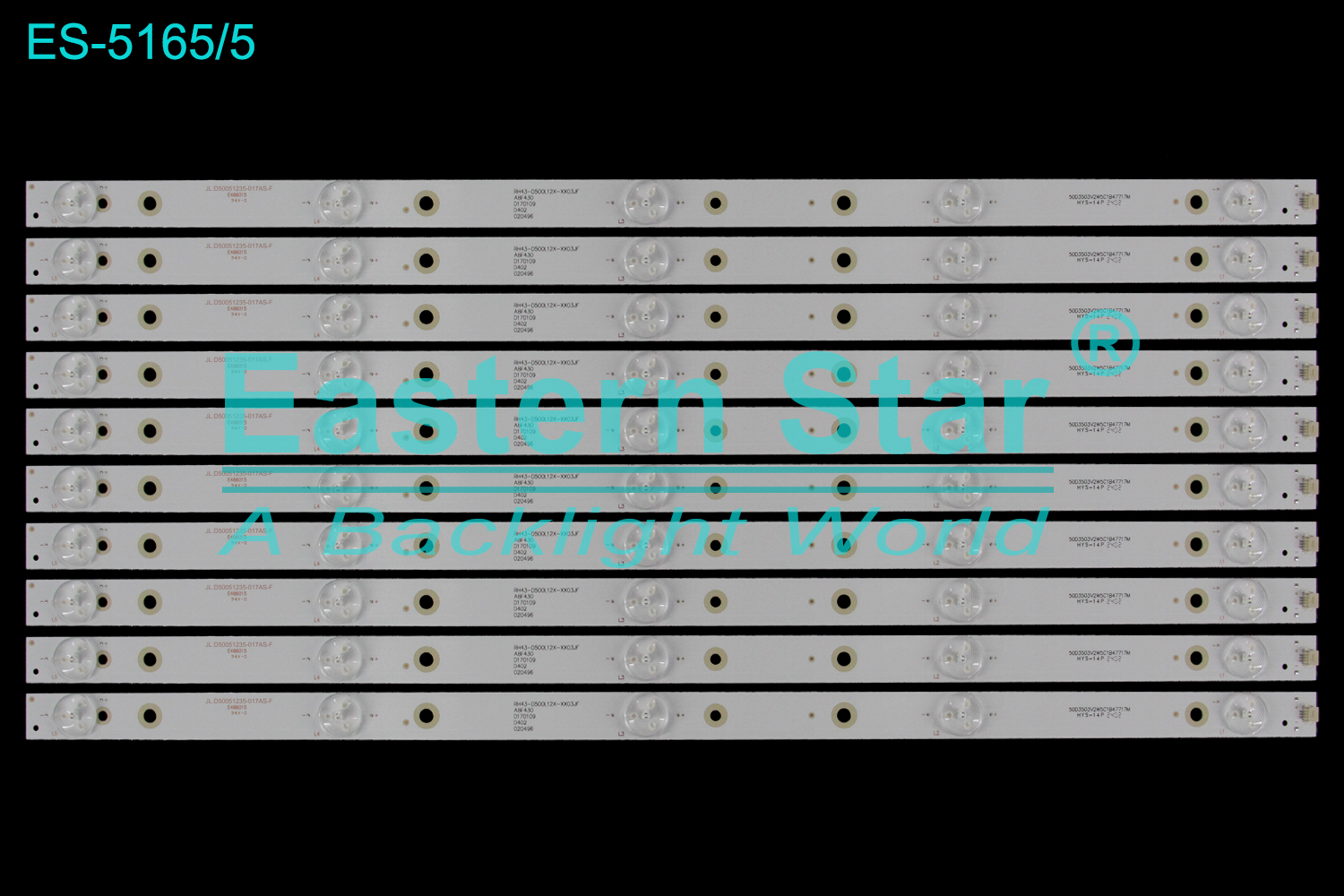 ES-5165 LED TV Backlight use for 50"  JL.D50051235-017AS-F RH43-D500L12X-XX03JF 50D3503V2W5C1B47717M  LED BACKLIGHT STRIP(10)