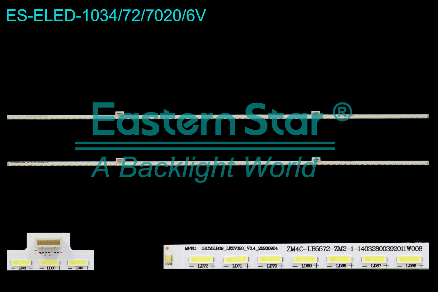 ES-ELED-1034 ELED/EDGE TV backlight use for 55'' Tcl L55A71S-UD L55E6700A-UD  ZM4C-LB5572-ZM2-1-14032800392011W008, GIC55LB09-LED7020-V0.4 LED BACKLIGHT STRIP(2)
