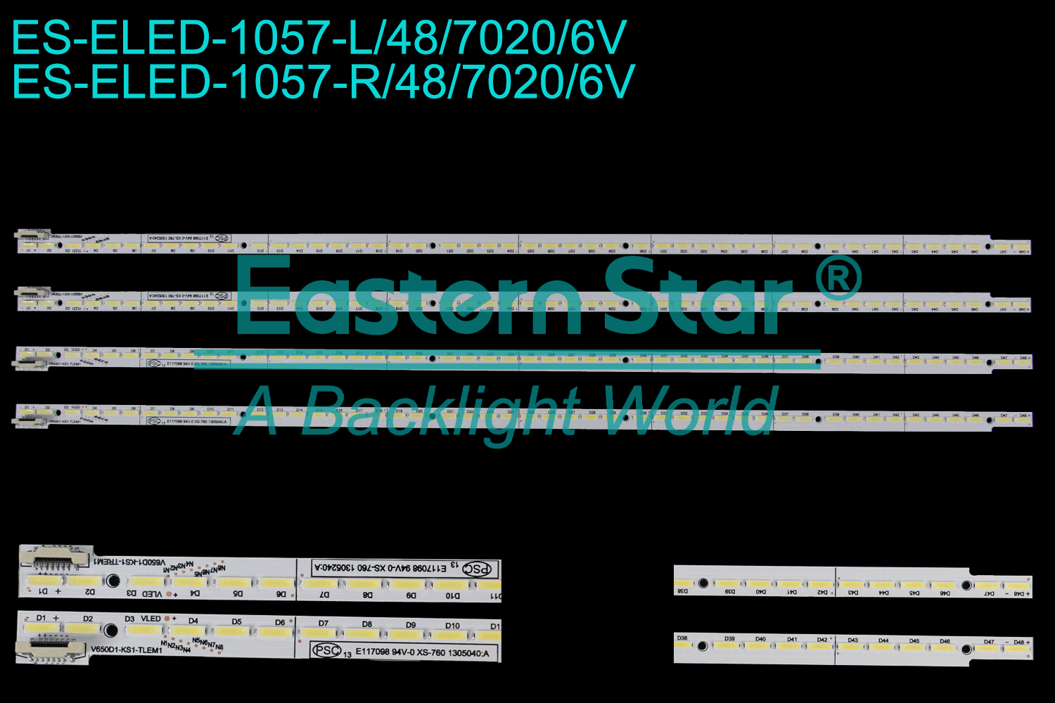 ES-ELED-1057 ELED/EDGE TV backlight use for 65'' Changhong 3D65C6000ID 65Q1N 65Q1F 3D65B8000I L:V650D1-KS1-TLEM1 R: V650D1-KS1-TREM1   LED BACKLIGHT STRIP(2/4)