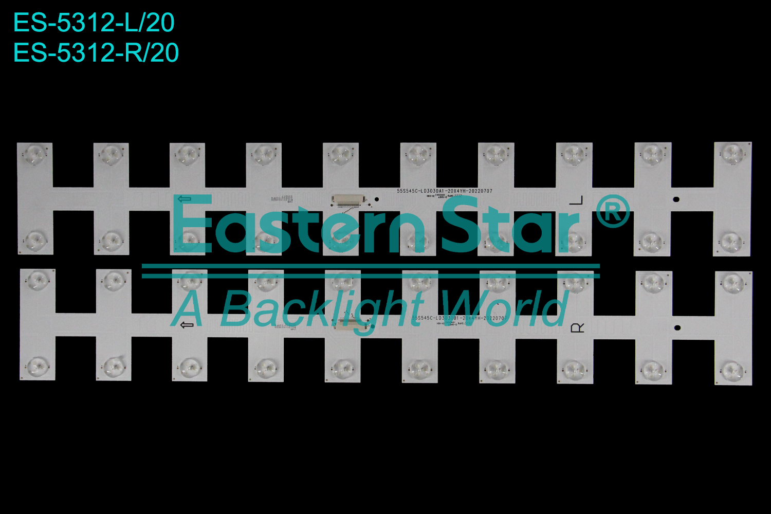 ES-5312 LED TV Backlight use for 55"  55S545C-LD3030A1-20×4YH-20220707 YHB B0101-000688220822-32MF4330817 55S545C-LD3030B1-20×4YH-20220707 YHA B0101-000689220822-32MF4332515  LED BACKLIGHT STRIP(/)