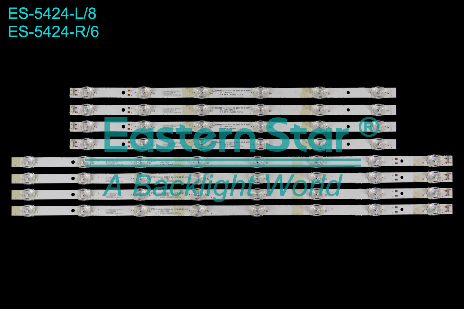 ES-5424 LED TV Backlight use for 58" Konka LED58C1 LED58F2 LED58U5 L:SZKK58D14L-ZC26AG-01E 303SK580011E ZT159T162C12TF13D 2300003660-1 200322AF5 21007193 SK580M05 R:SZKK58D14R-ZC26AG-01E 303SK580012E ZT159T162C12TF13D 2300003660-1 200322AF5 21007196 SK580M06  LED BACKLIGHT STRIP(8)