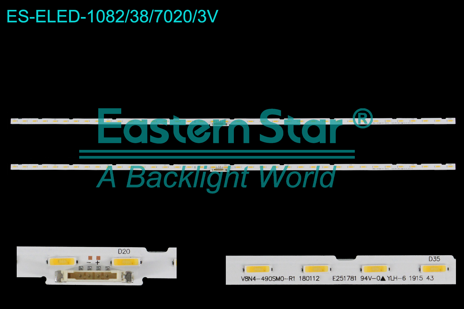 ES-ELED-1082 ELED/EDGE TV backlight use for 49'' Samsung UN49RU8000 V8N4-490SM0-R1 180112 LED BACKLIGHT STRIP(2)