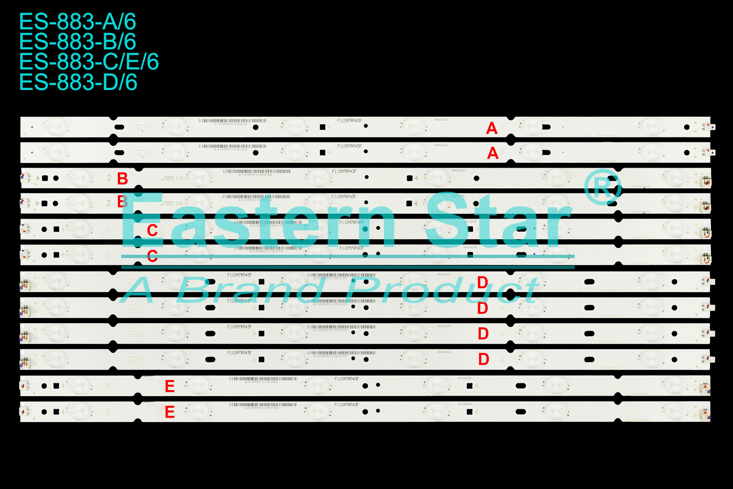 ES-883 LED TV Backlight use for 55" Sharp  LC-55LE653U LC-55UB30U IC-B-VZAA55D537A IC-B-VZAA55D537B IC-B-VZAA55D537C IC-B-VZAA55D537D IC-B-VZAA55D537E LED BACKLIGHT STRIP(12)
