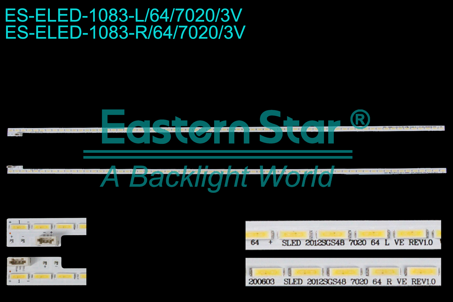 ES-ELED-1083 ELED/EDGE TV backlight use for 48'' Hisense  LED48K360X3D L:SLED2012SGS48 7020 64 L VE REV1.0 R:SLED2012SGS48 7020 64 R VE REV1.0 LED BACKLIGHT STRIP(2)