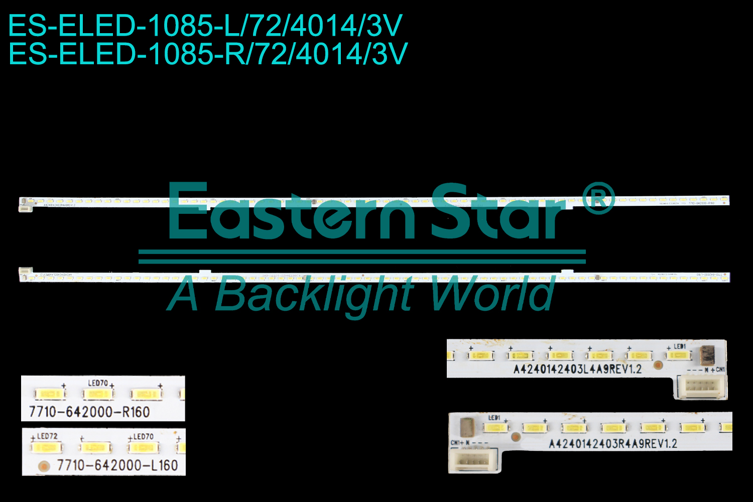 ES-ELED-1085 ELED/EDGE TV backlight use for 42'' Skyworth 42E510E L:CRH-A4240142403L4A9REV1.2 7710-642000-L160 R:CRH-A4240142403R4A9REV1.2 7710-642000-R160 LED BACKLIGHT STRIP(2)