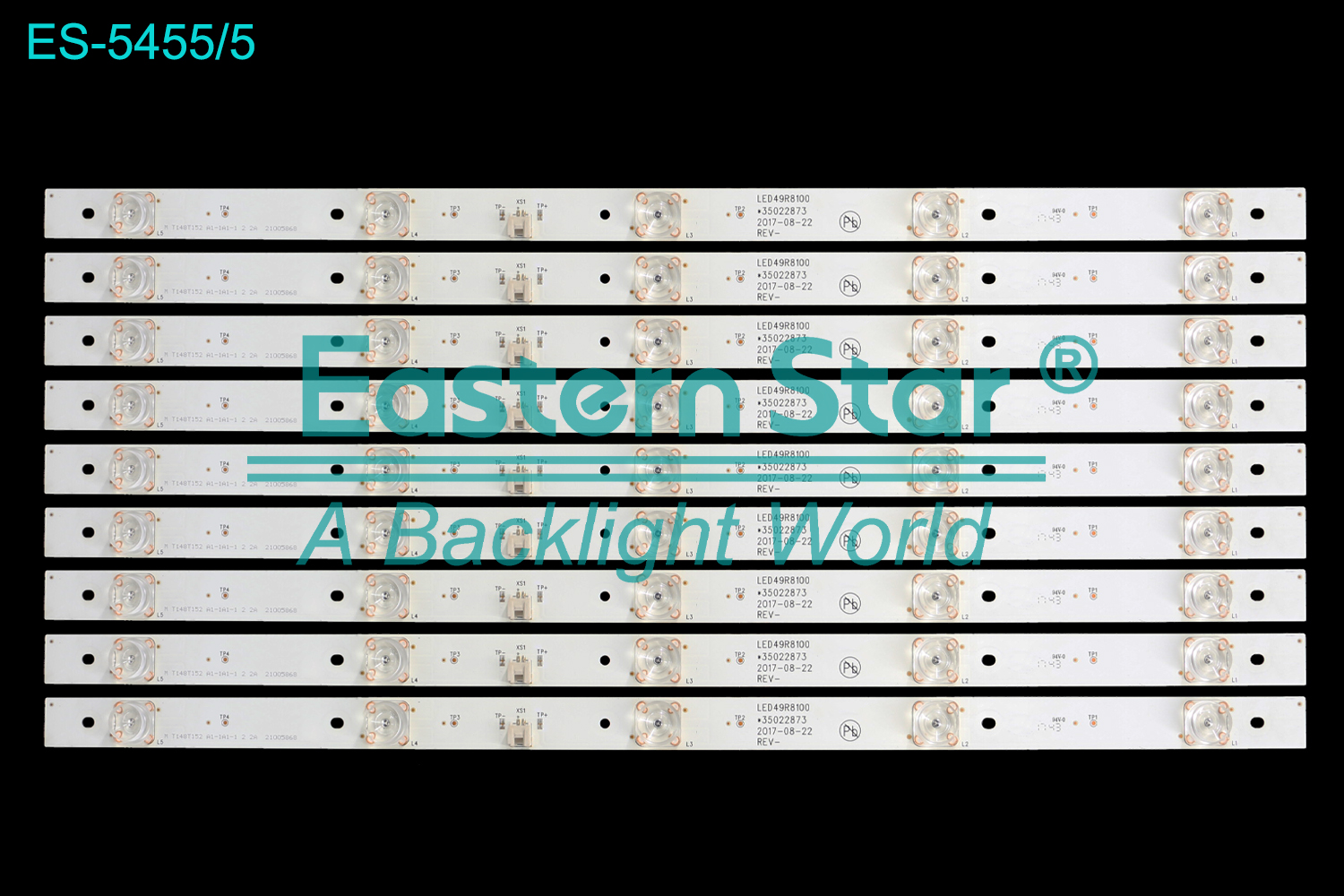 ES-5455 LED TV Backlight use for 49" Konka LED49T1 LED49MI LED49R8100 *35022873 M T148T152 A1-1A1-1 2 2A 21005868 RF-AA490E30-0501S-09   LED BACKLIGHT STRIP(9)