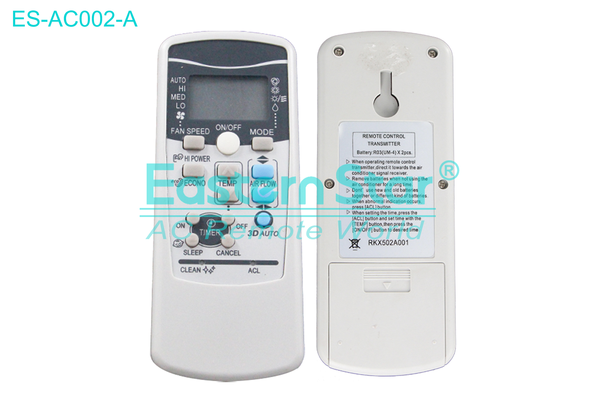 ES-AC002-A High Quality China Remote AC Remote for Mitsubishi  Air Conditioner Remote A/C 13 keys