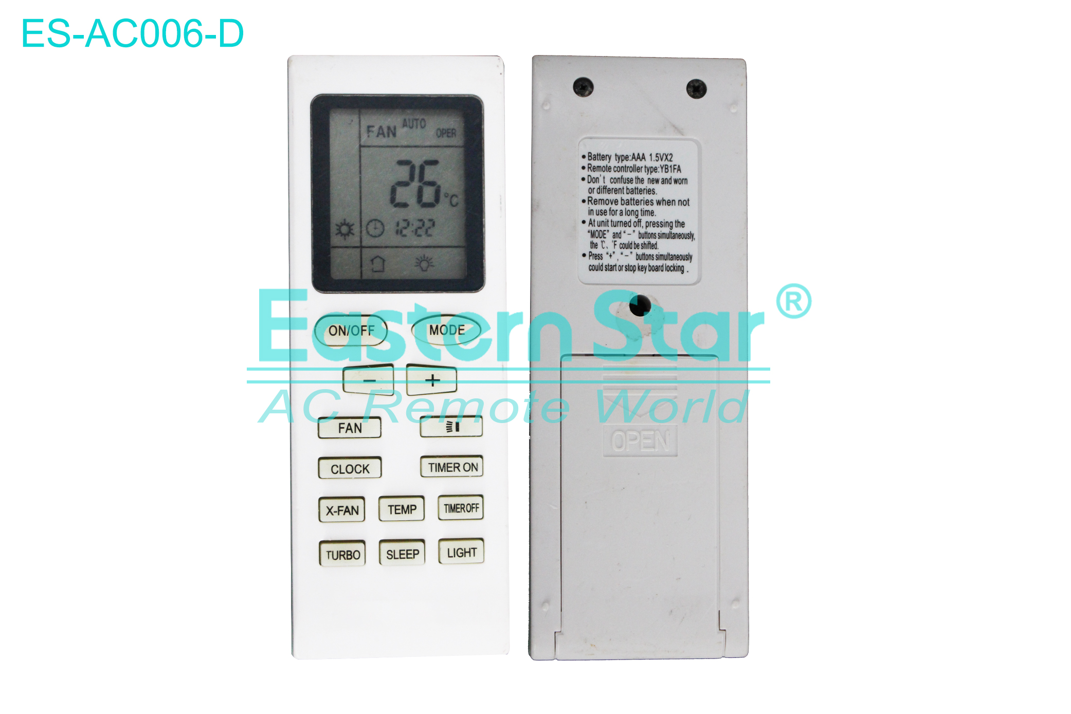 ES-AC006-D High Quality China Remote AC Remote for Gree Air Conditioner Remote A/C 14 keys
