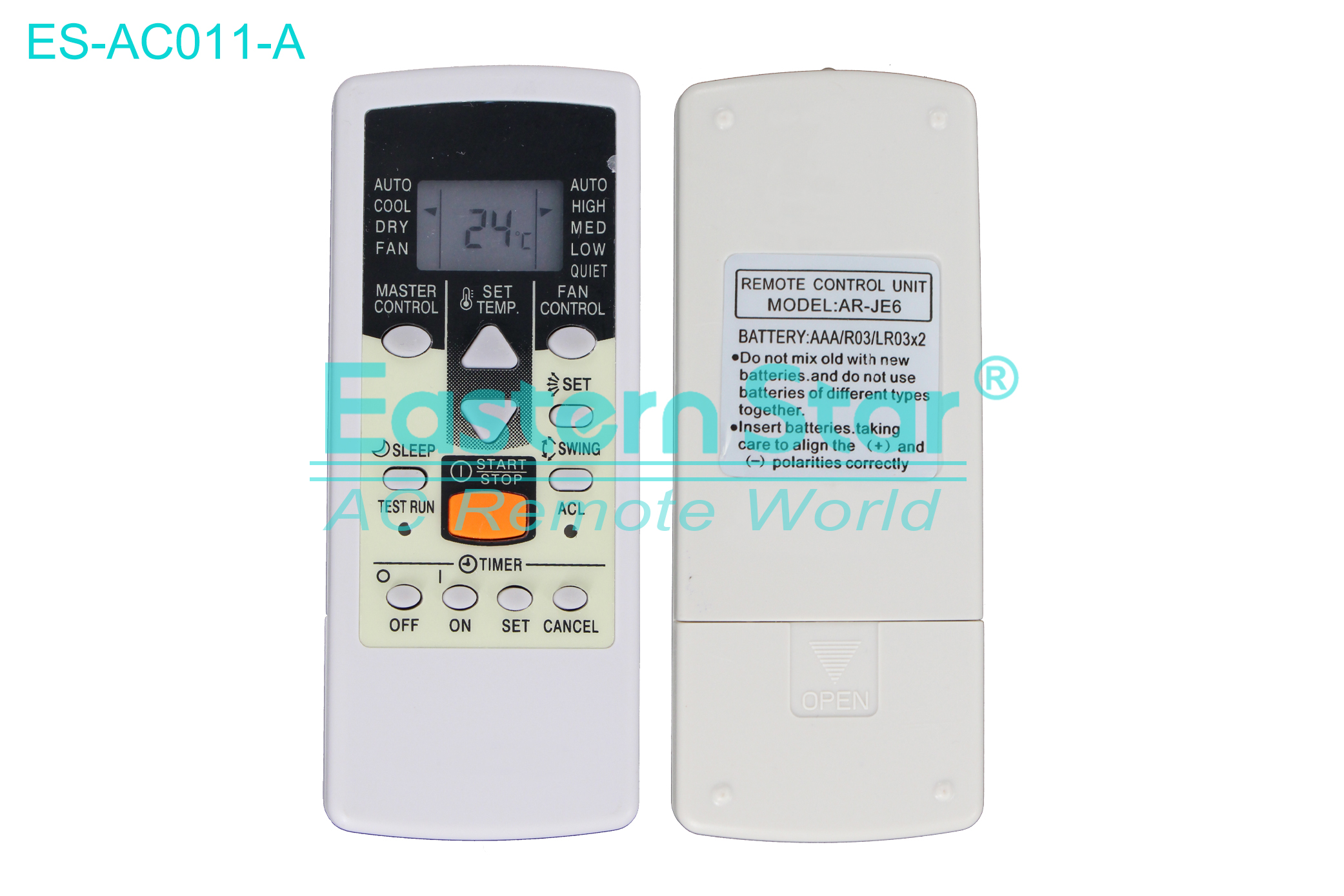 ES-AC011-A High Quality China Remote AC Remote for Fujitsu  Air Conditioner Remote A/C 12 keys