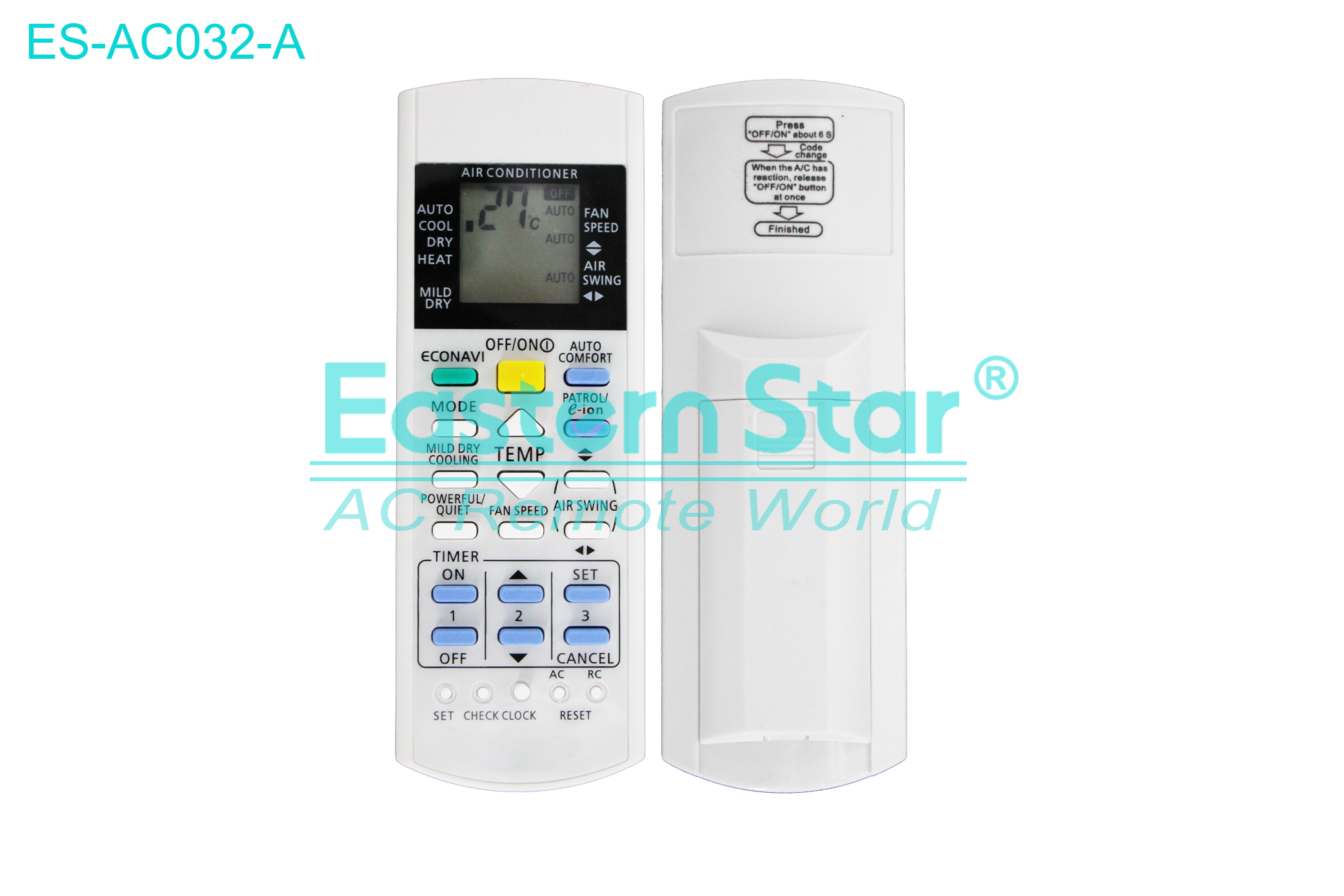 ES-AC032-A High Quality China Remote AC Remote for Panasonic Air Conditioner Remote A/C 23 keys