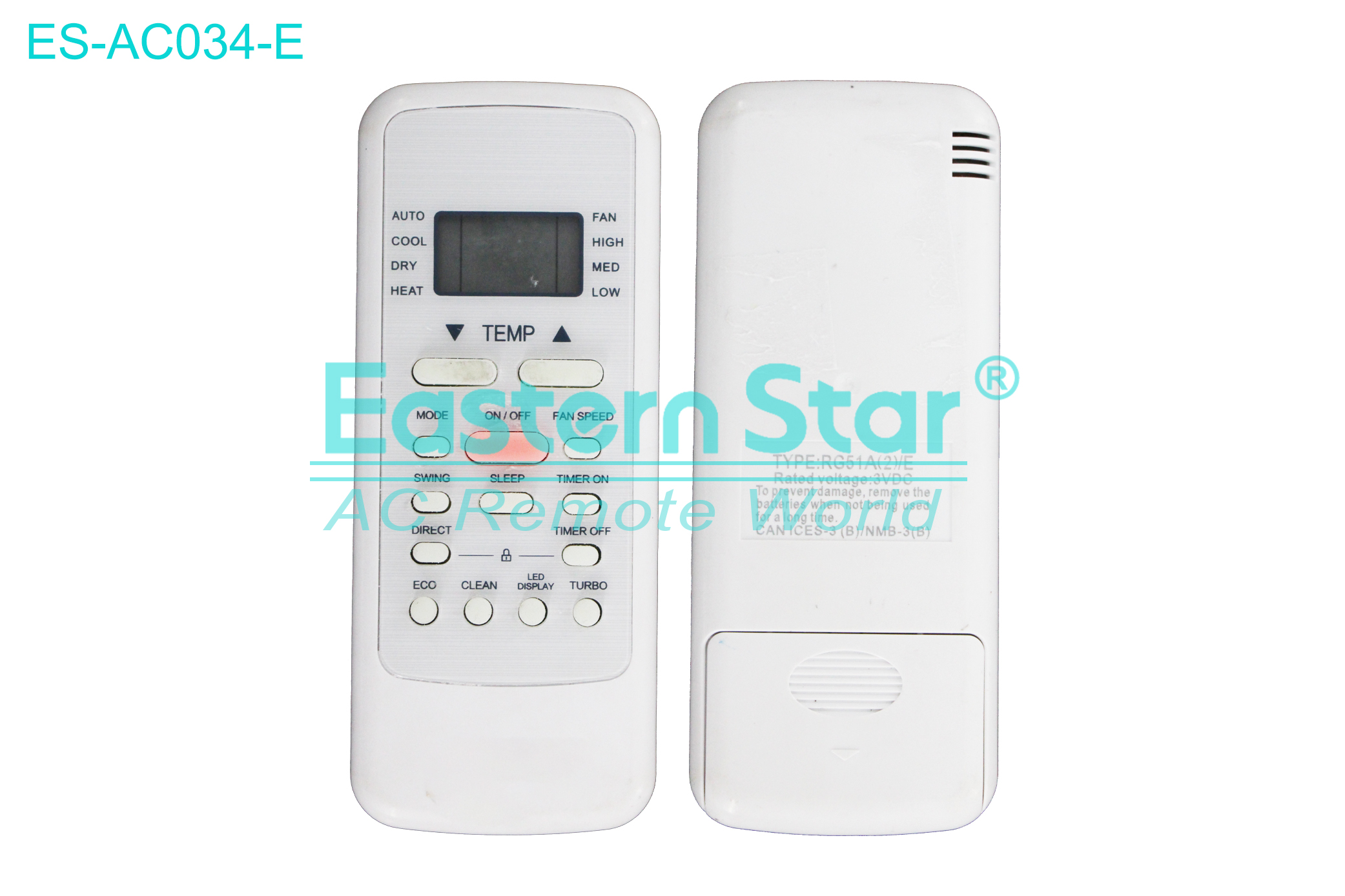 ES-AC034-E High Quality China Remote AC Remote for Onida Air Conditioner Remote A/C 14 keys
