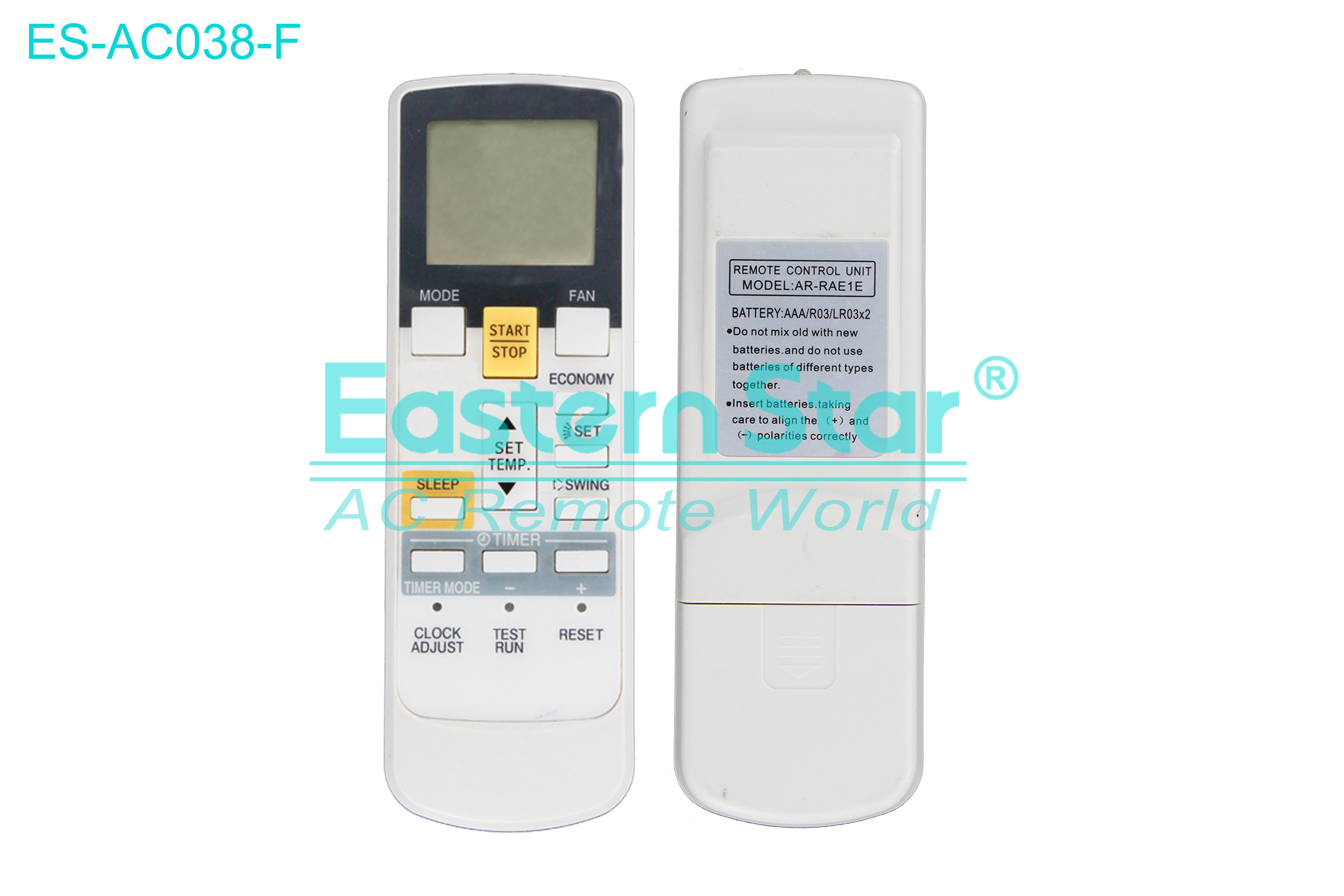 ES-AC038-F High Quality China Remote AC Remote for Fujitsu Air Conditioner Remote A/C 15 keys