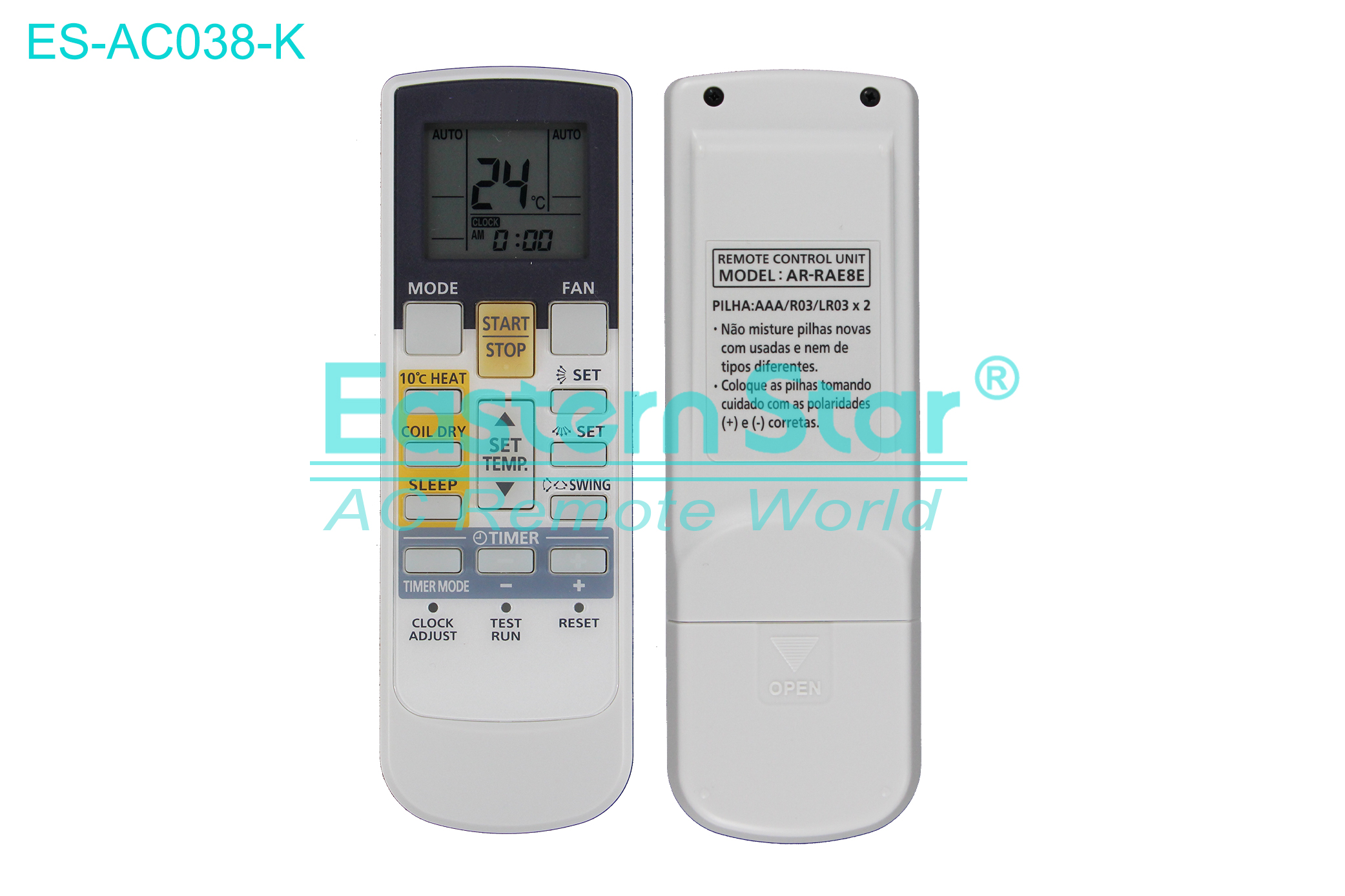 ES-AC038-K High Quality China Remote AC Remote for Fujitsu Air Conditioner Remote A/C 17 keys