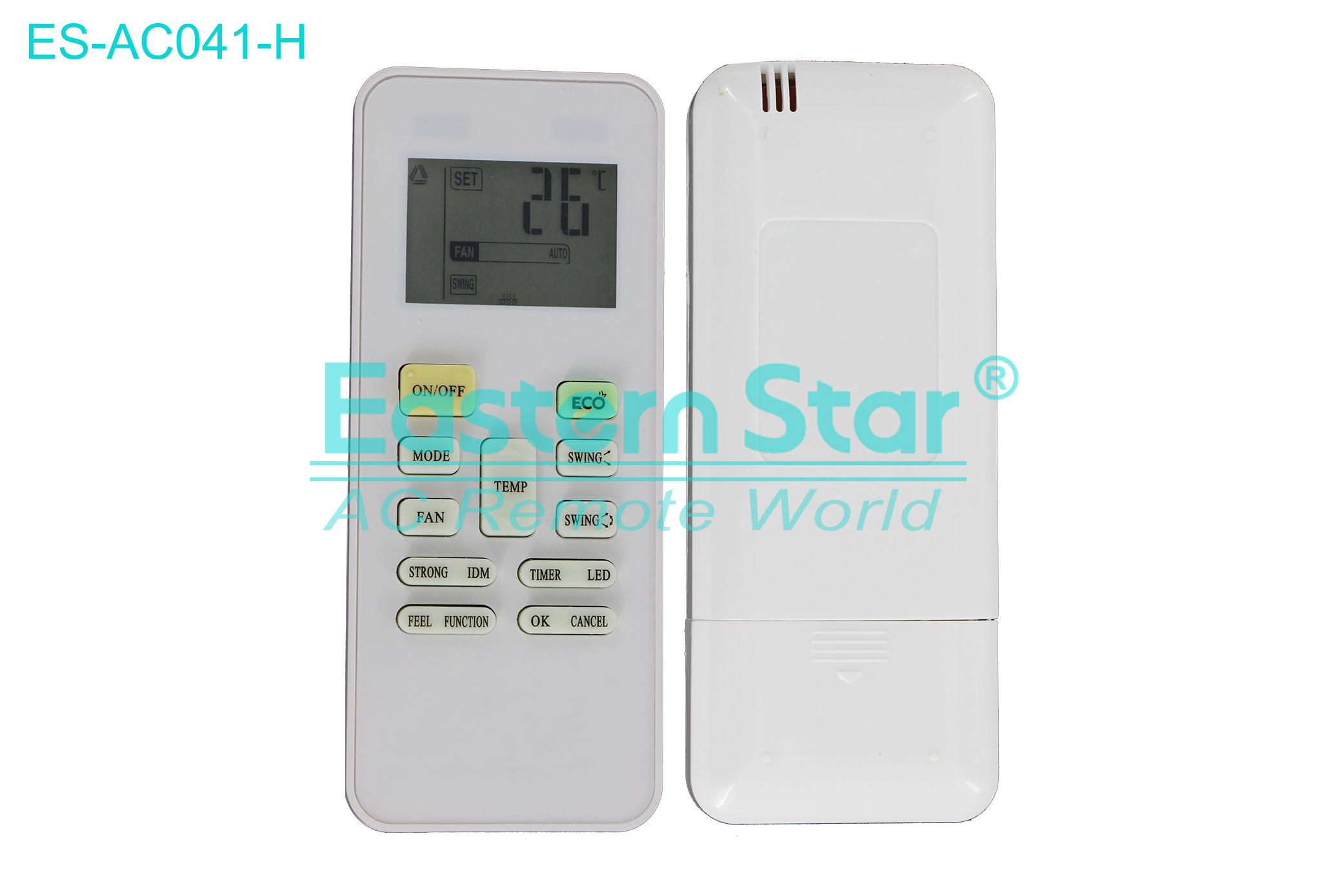 ES-AC041-H High Quality China Remote AC Remote for Midea Air Conditioner Remote A/C 15 keys